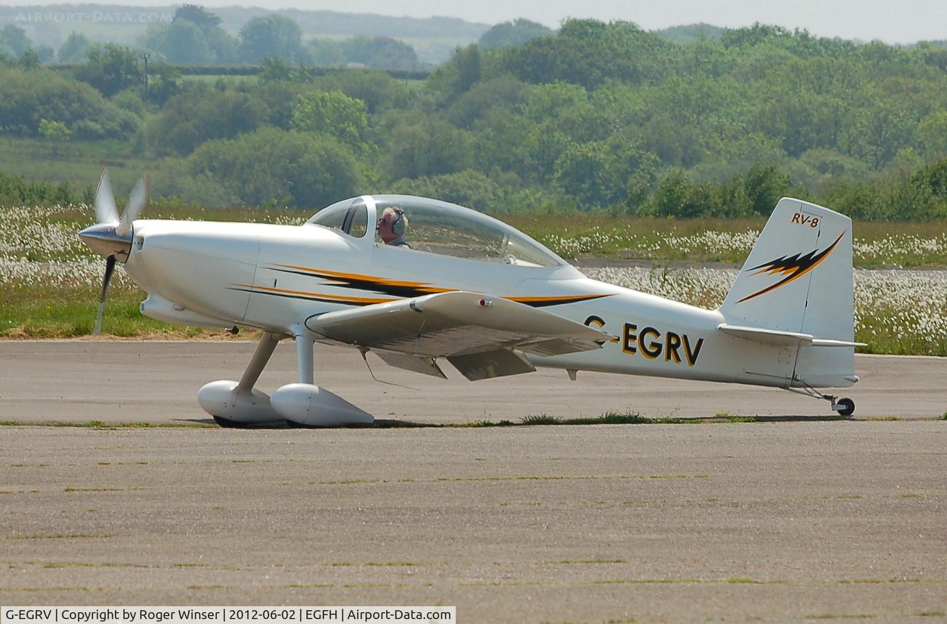 G-EGRV, 2007 Vans RV-8 C/N PFA 303-13639, Prevously registered G-PHMG. Resident Vans returning from a local flight.