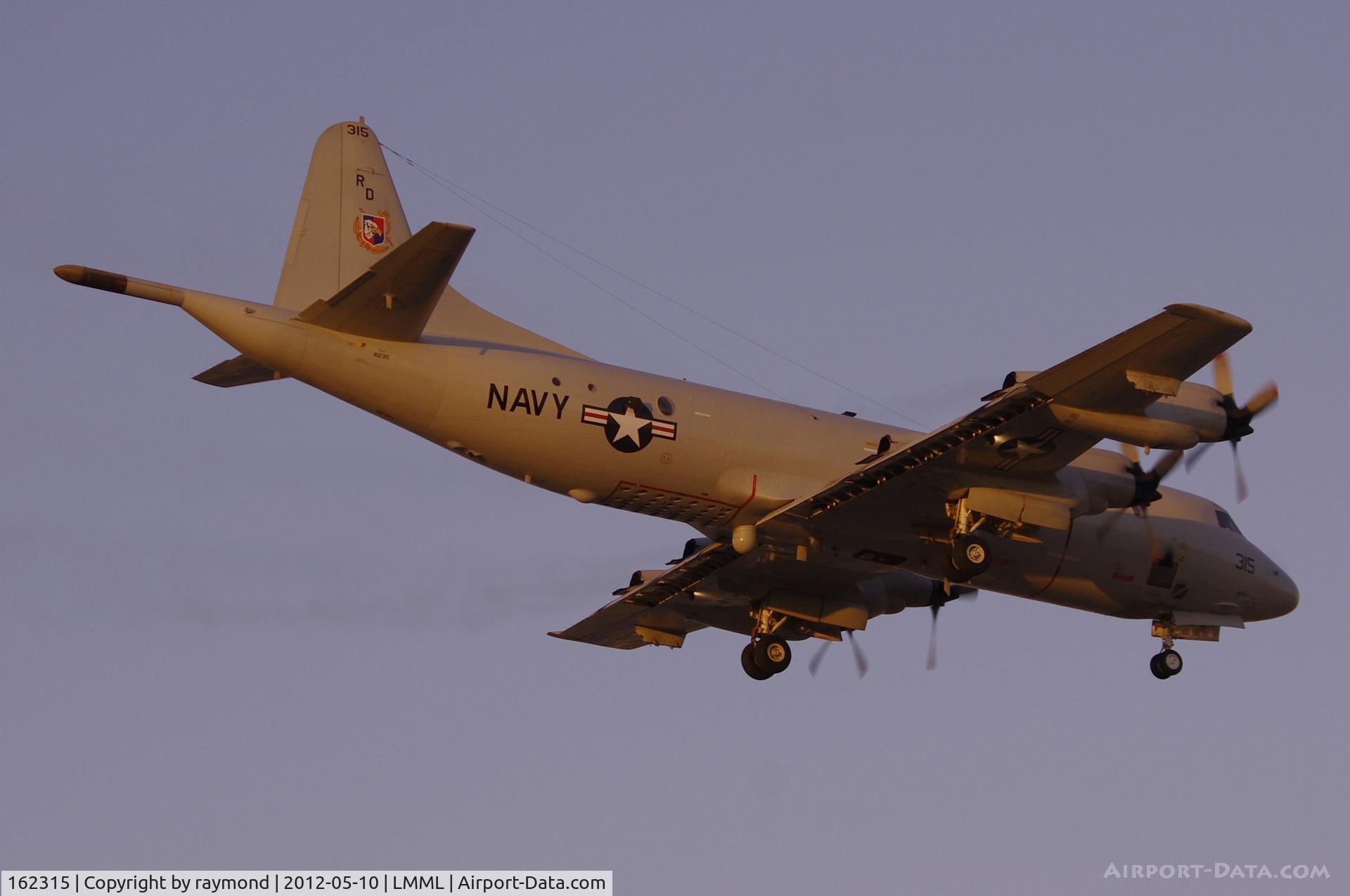 162315, Lockheed P-3C Orion C/N 285G-5788, P3 Orion 162315 USN during circuit training over Malta.