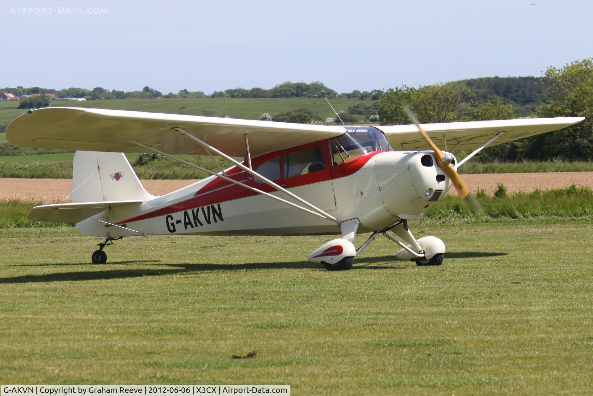 G-AKVN, 1946 Aeronca 11AC Chief Chief C/N 11AC-469, Just landed.