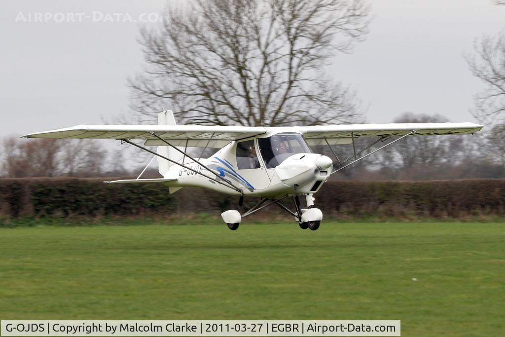 G-OJDS, 2004 Comco Ikarus C42 Cyclone FB80 C/N 0411-6633, Ikarus C42 Cyclone FB80, Breighton Airfield, March 2011.