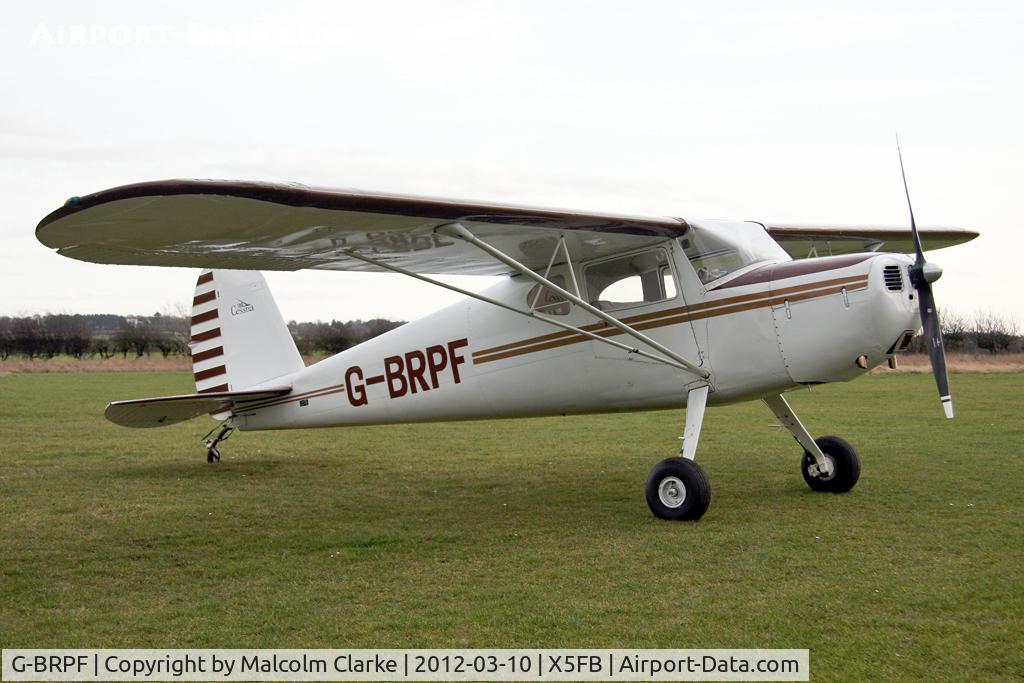 G-BRPF, 1946 Cessna 120 C/N 9902, Cessna 120, Fishburn Airfield, March 2012.