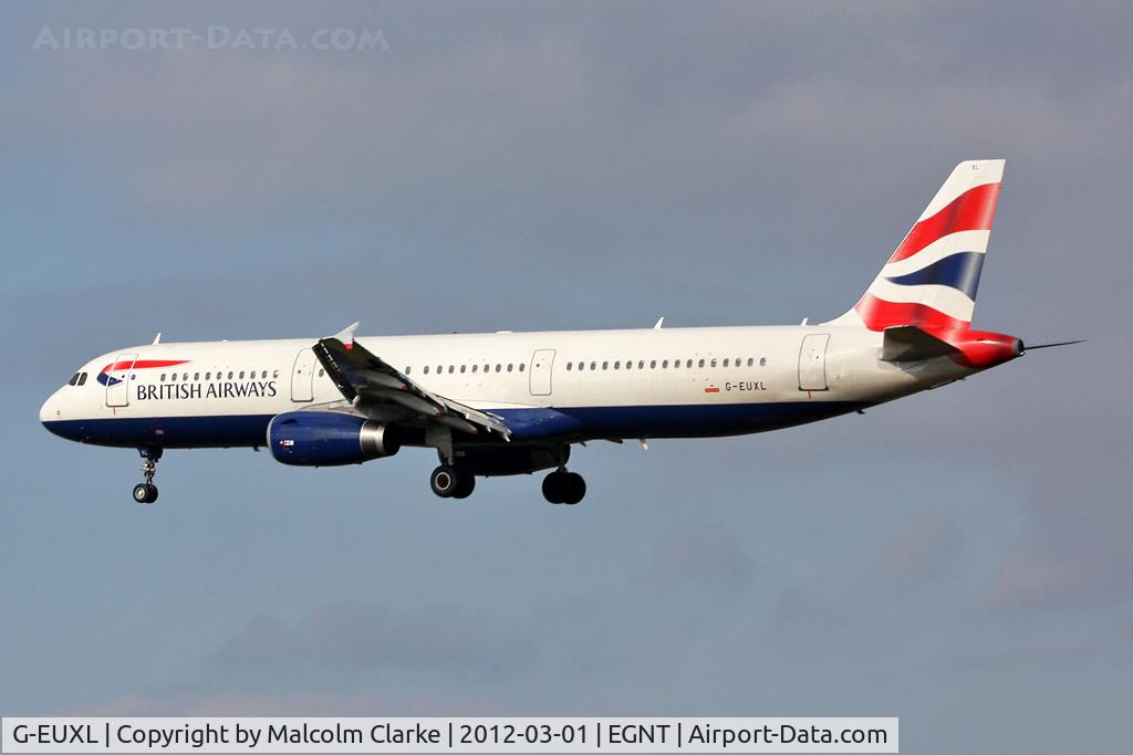 G-EUXL, 2007 Airbus A321-231 C/N 3254, Airbus A321-231, Newcastle Aiirport, March 2012.