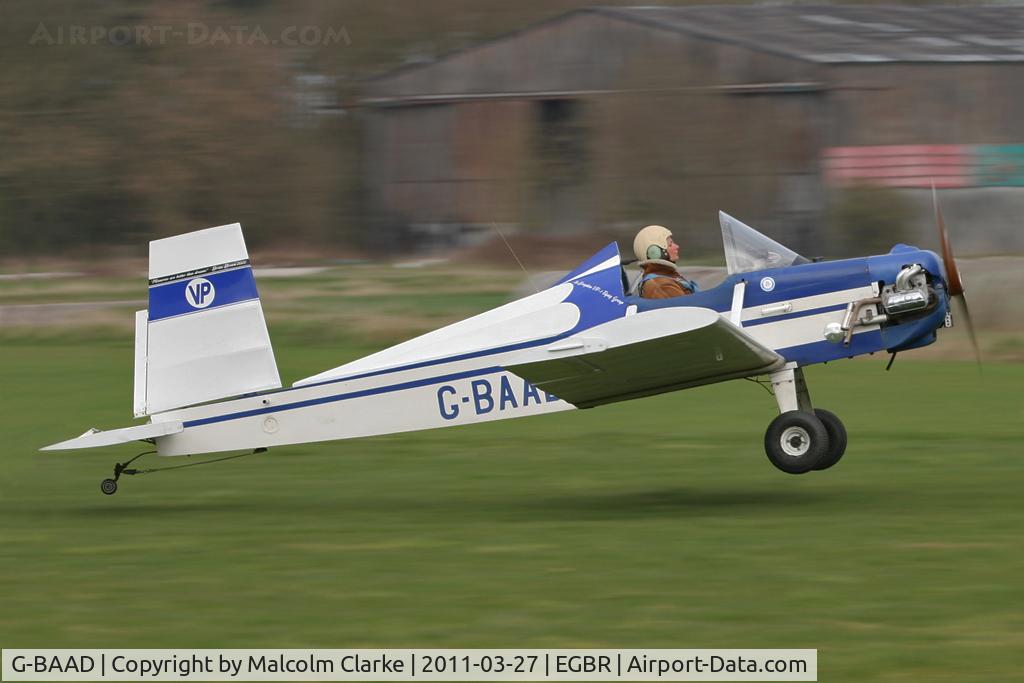 G-BAAD, 1973 Evans VP-1 Volksplane C/N PFA 1540, Evans VP-1 at Breighton Airfield, March 2011.