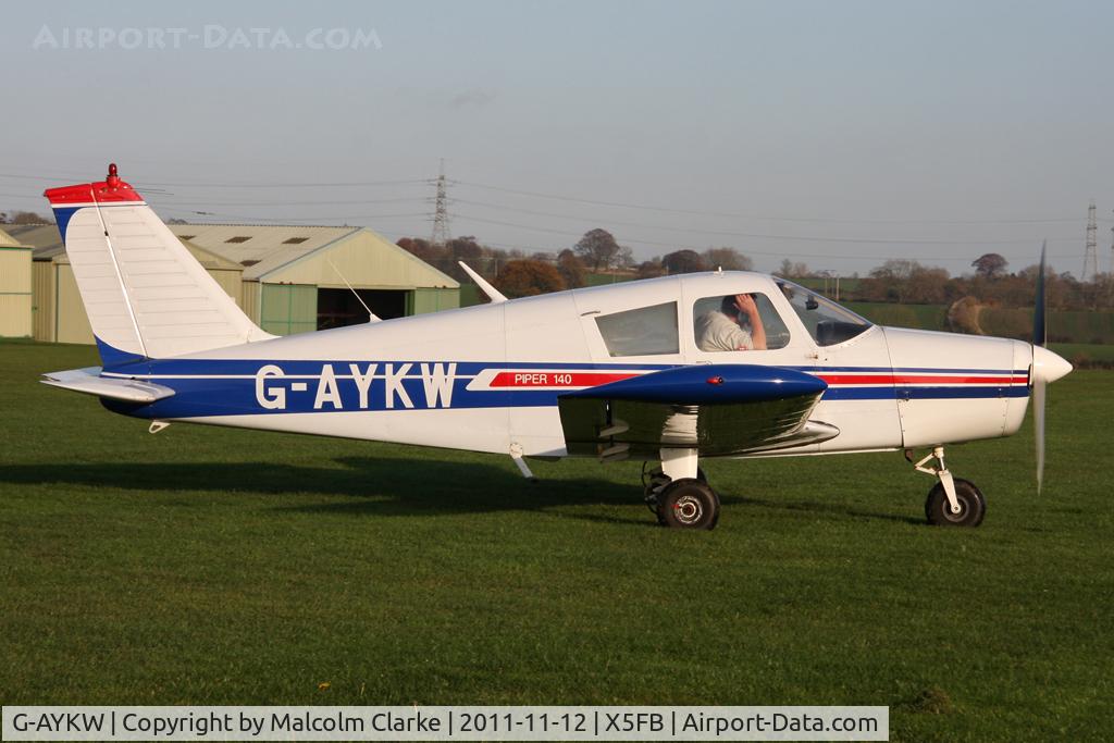 G-AYKW, 1970 Piper PA-28-140 Cherokee C/N 28-26931, Piper PA-28-140 Cherokee, Fishburn Airfield, November 2011.