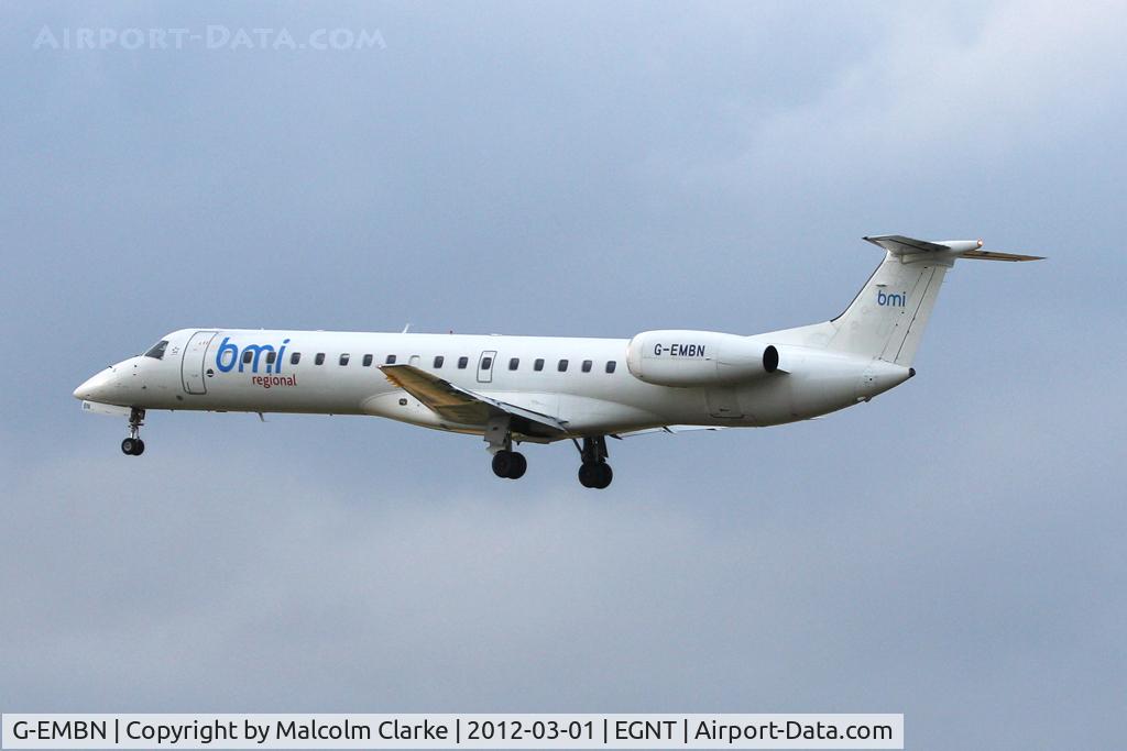 G-EMBN, 2000 Embraer EMB-145EP (ERJ-145EP) C/N 145201, Embraer ERJ-145EP Newcastle Airport, March 2012.