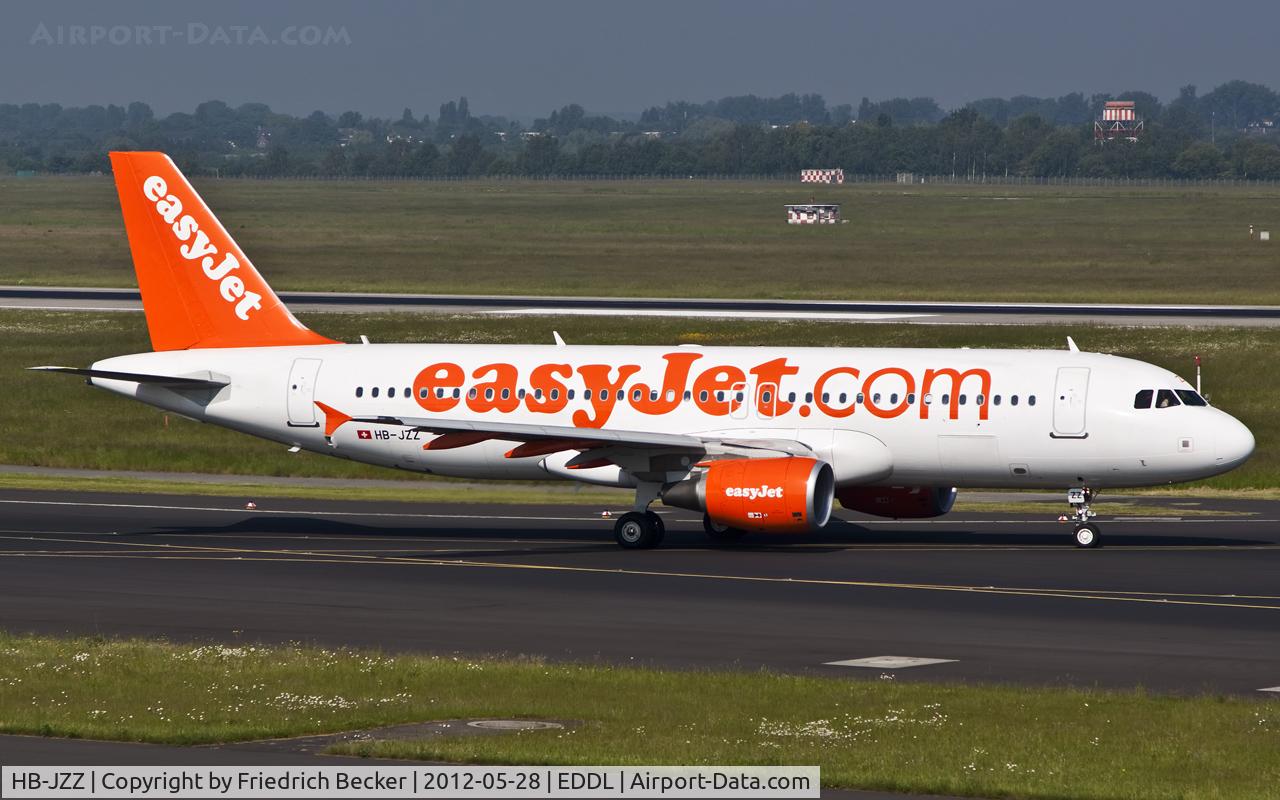HB-JZZ, 2010 Airbus A320-214 C/N 4233, taxying to the active