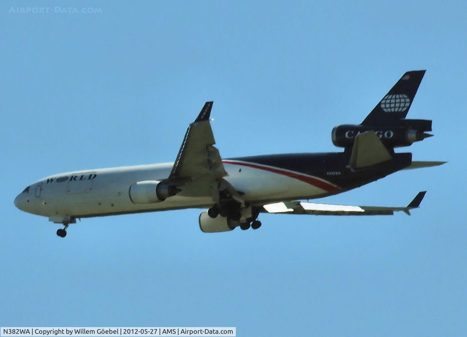 N382WA, 1990 McDonnell Douglas MD-11/F C/N 48411, Prepare for landing on Schiphol Airport