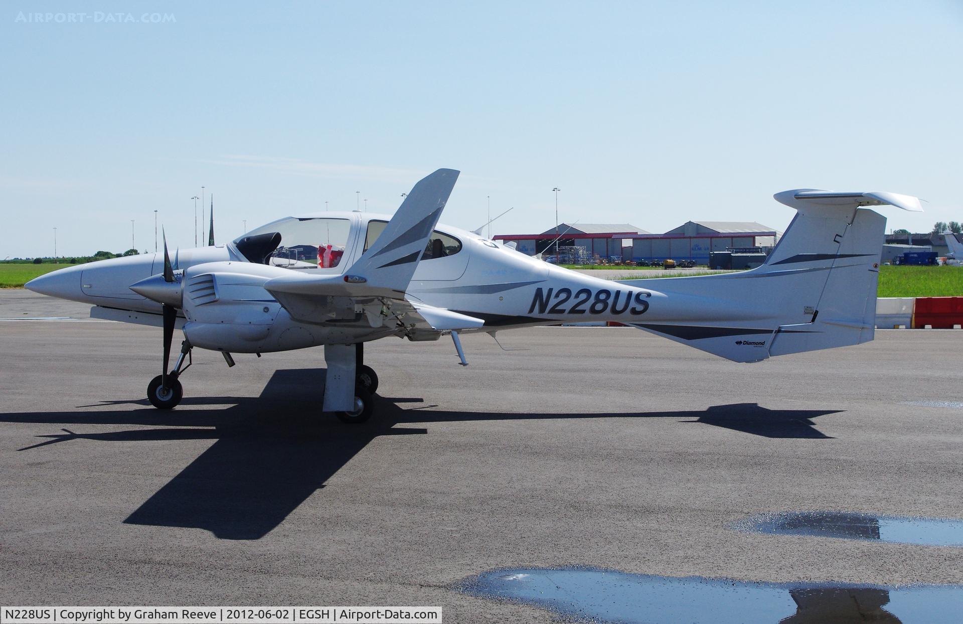 N228US, 2008 Diamond DA-42 Twin Star C/N 42.347, Parked at Norwich.