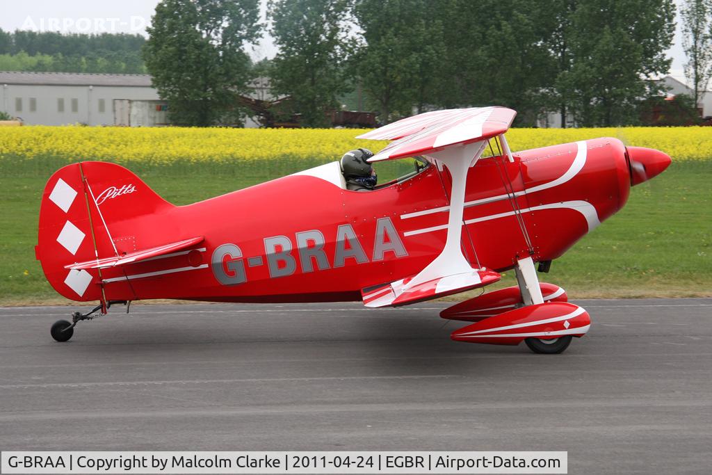 G-BRAA, 1965 Pitts S-1C Special C/N 101-GM, Pitts S-1C Special, Breighton Airfield, April 2011.