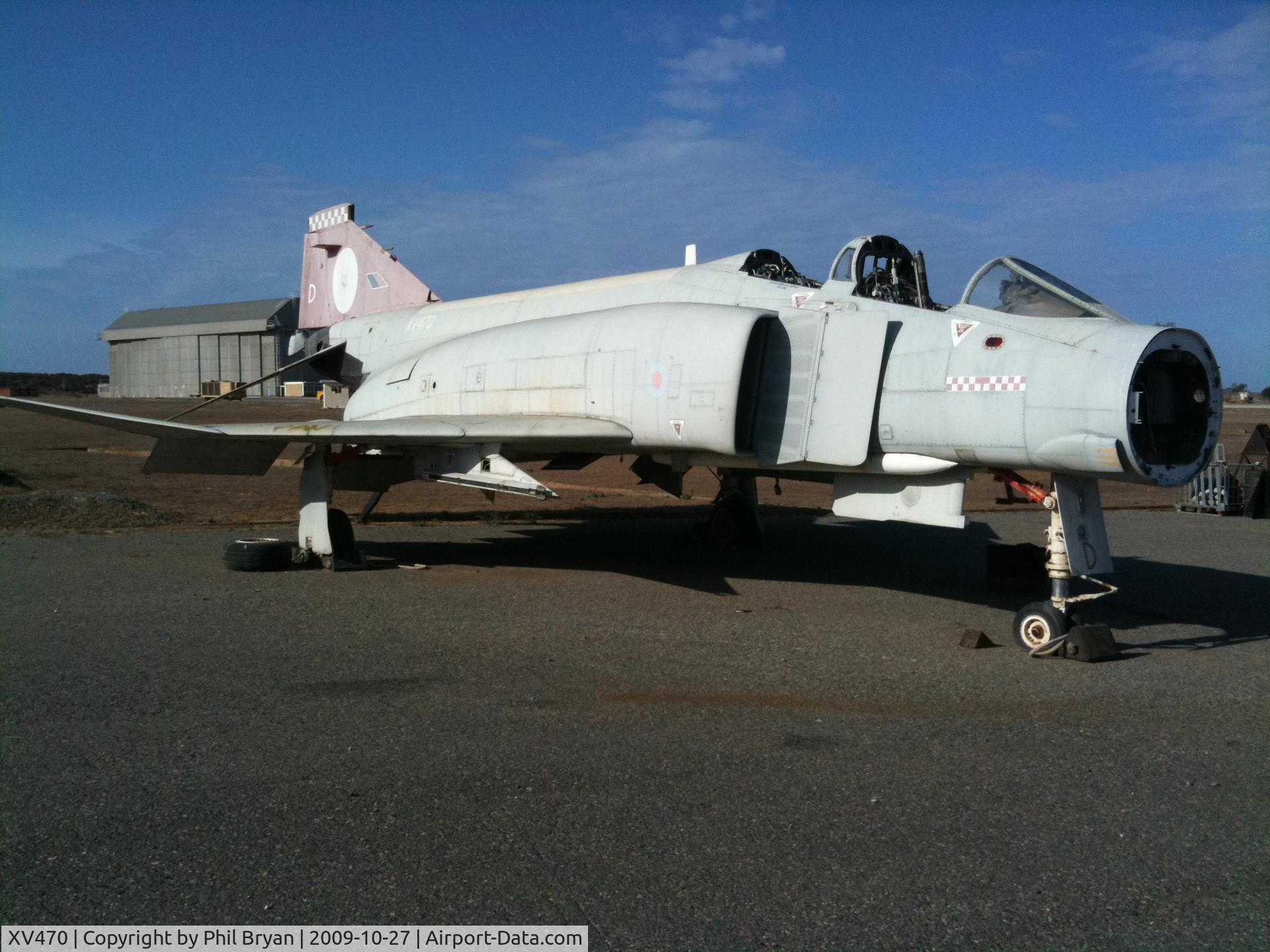 XV470, 1969 McDonnell Douglas Phantom FGR2 C/N 3288/0085, XV470 languishing at RAF Akrotiri. Took on my iPhone as I transited back from Oman on Nimrod R1, XV665 on her very last flight.