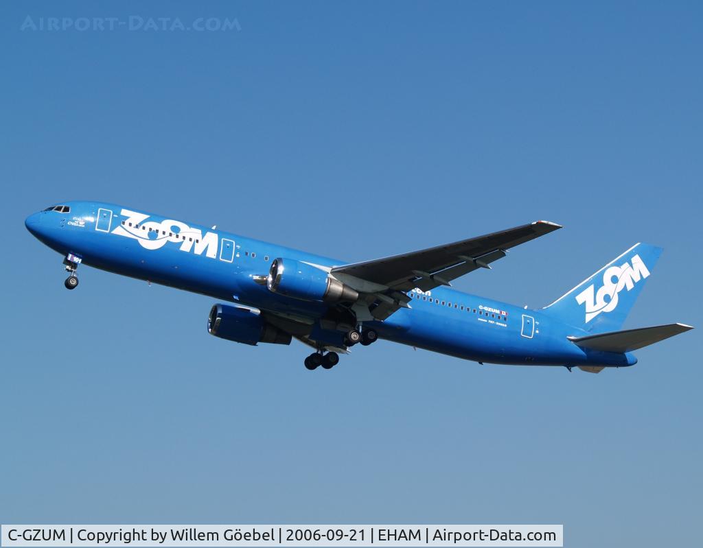 C-GZUM, 1993 Boeing 767-328 C/N 27135, Take off from runway 24 of Amsterdam Airport