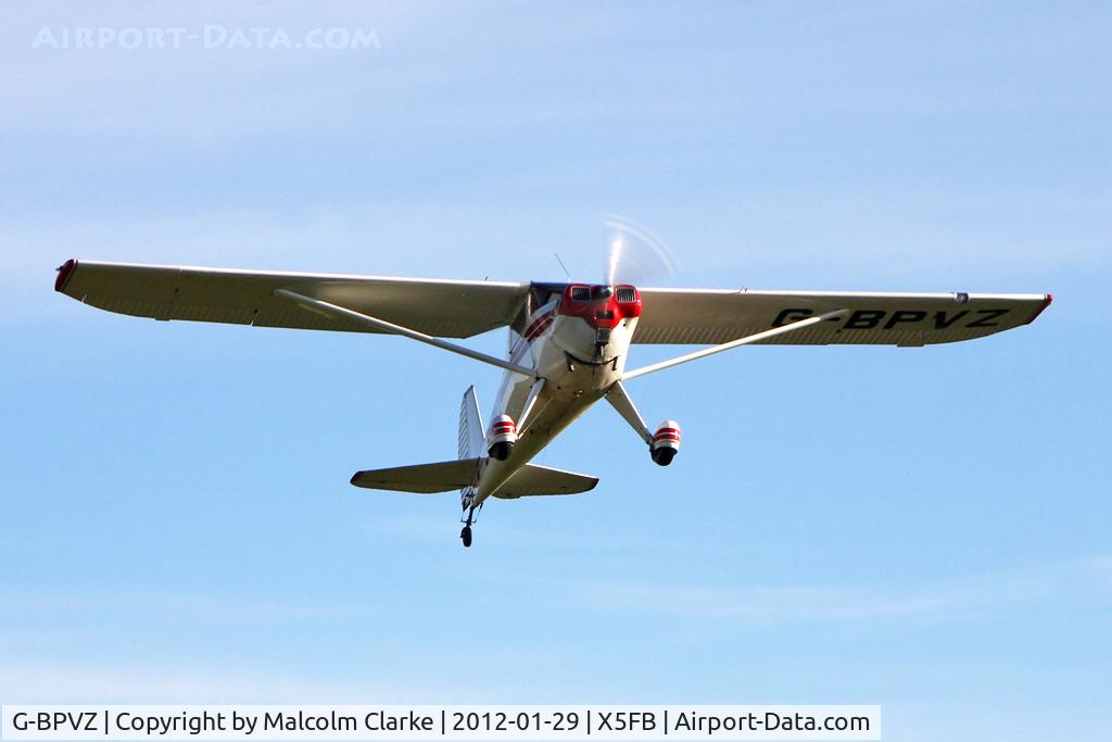 G-BPVZ, 1946 Luscombe 8E Silvaire C/N 5565, Luscombe 8E Silvaire de luxe taking off from Fishburn Airfield in January 2012.
