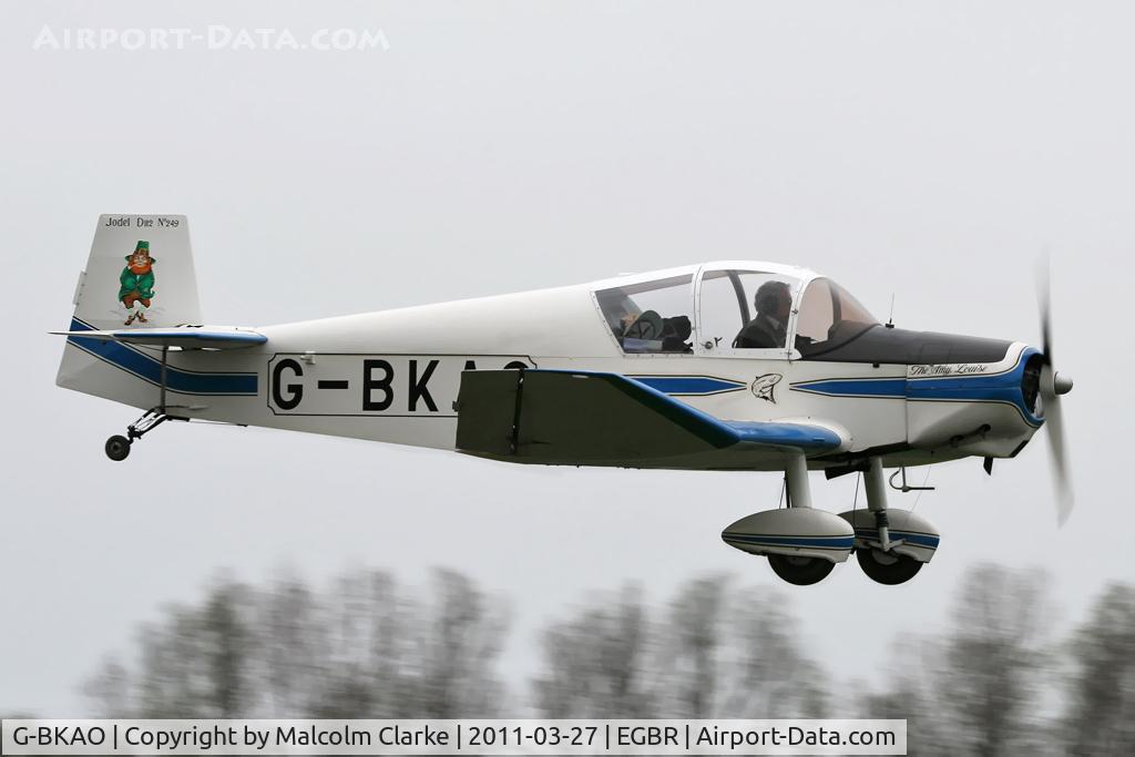 G-BKAO, 1955 Jodel D-112 Club C/N 249, Jodel D-112 Club landing at Brighton Airfield in March 2011.