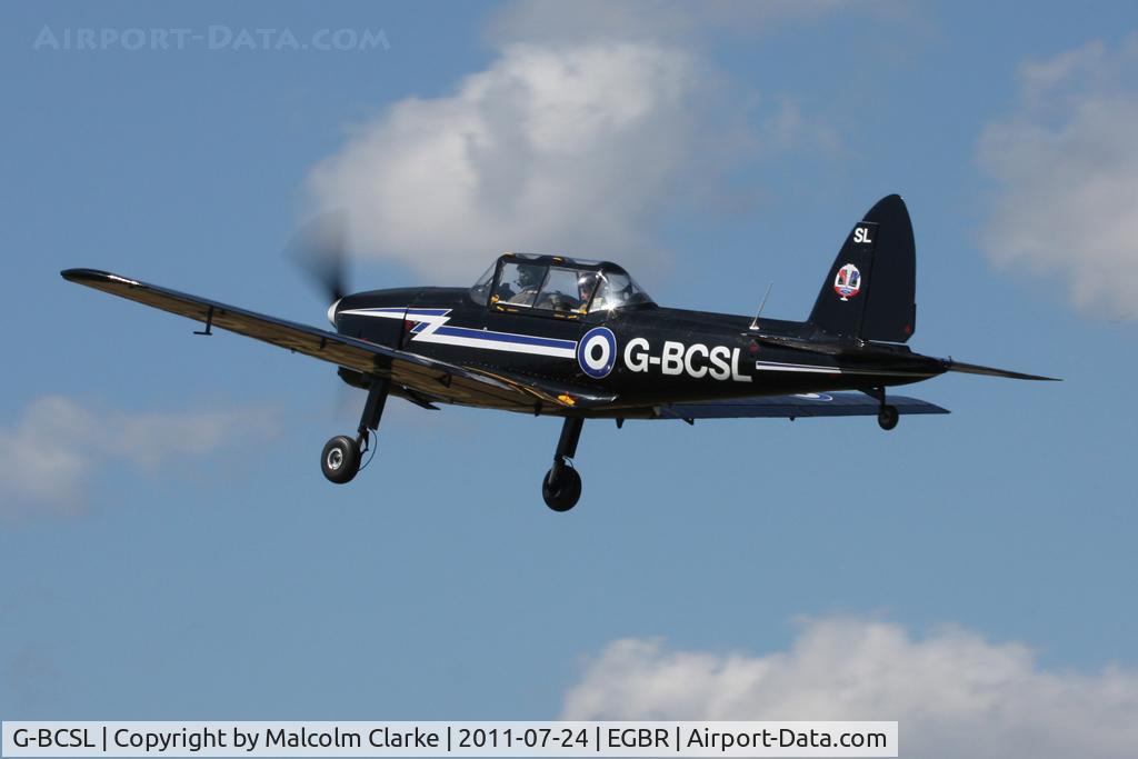 G-BCSL, 1951 De Havilland DHC-1 Chipmunk 22 C/N C1/0524, De Havilland DHC-1 Chipmunk 22 departs Breighton Airfield, July 2011.