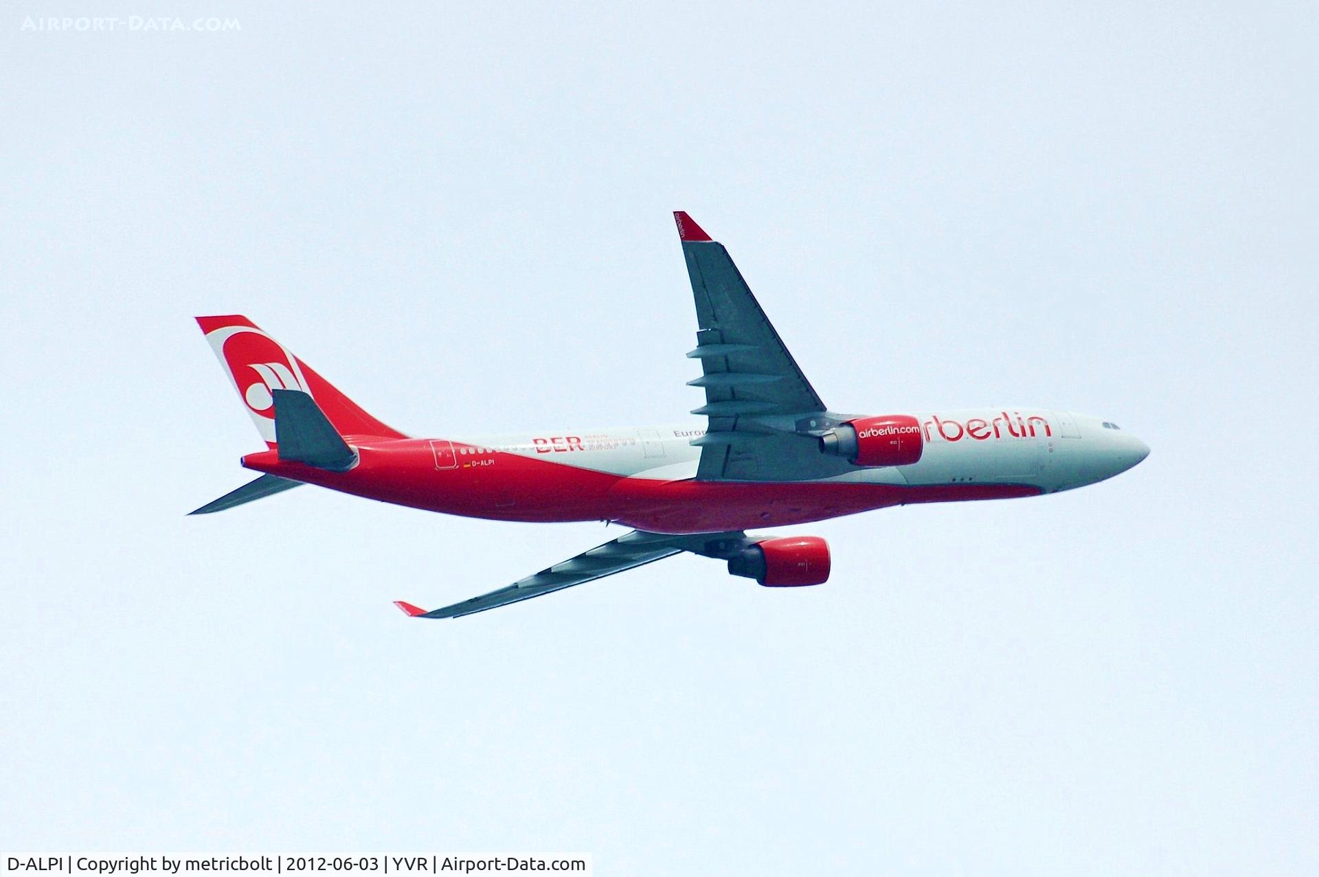 D-ALPI, 2007 Airbus A330-223 C/N 828, Flt. AB7283 to DUS, with BER Berlin Brandenburg Airport
sticker.