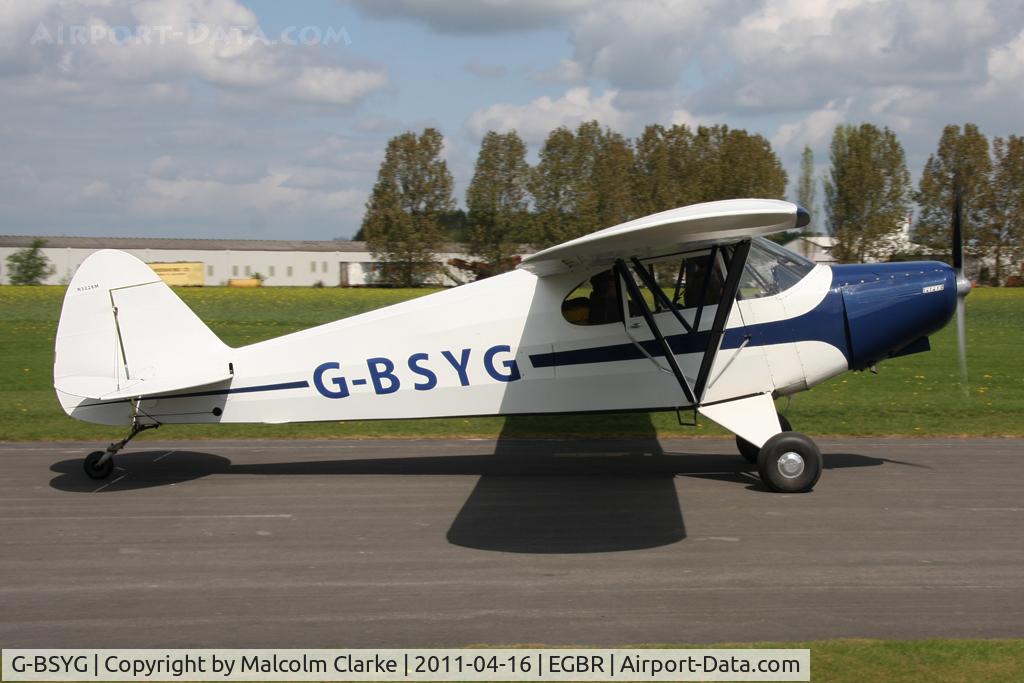 G-BSYG, 1947 Piper PA-12 Super Cruiser C/N 12-2106, Piper PA-12, Breighton Airfield, April 2011.