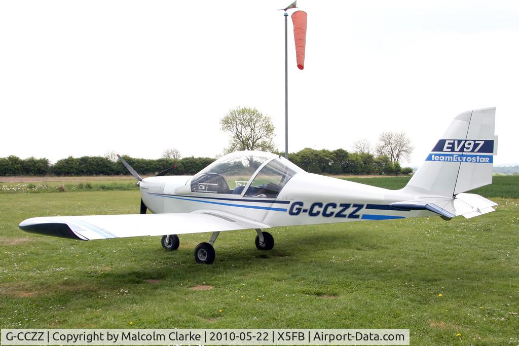 G-CCZZ, 2004 Aerotechnik EV-97 Eurostar C/N PFA 315-14158, Aerotechnik EV-97 Eurostar, Fishburn Airfield, May 2010.