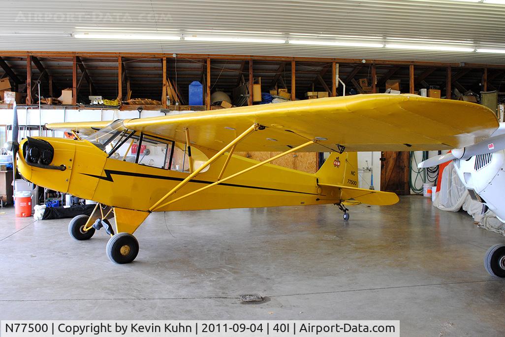 N77500, Piper J3C-65 Cub C/N 21991, In the hangar at 40I
