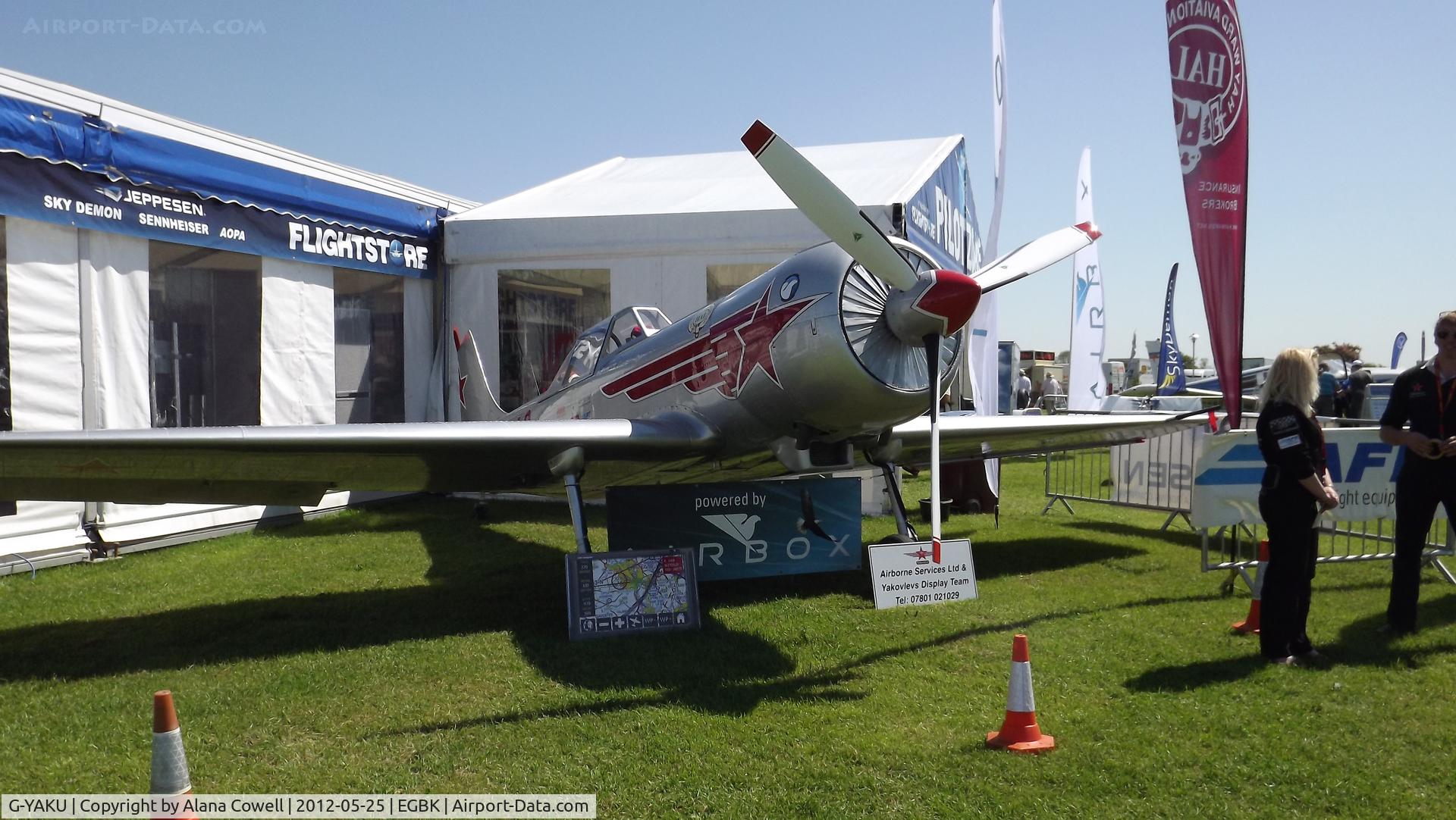 G-YAKU, 1982 Yakovlev Yak-50 C/N 822305, G-YAKU of the Yakovlevs Aerobatic Display Team at AeroExpo, Sywell 2012.
