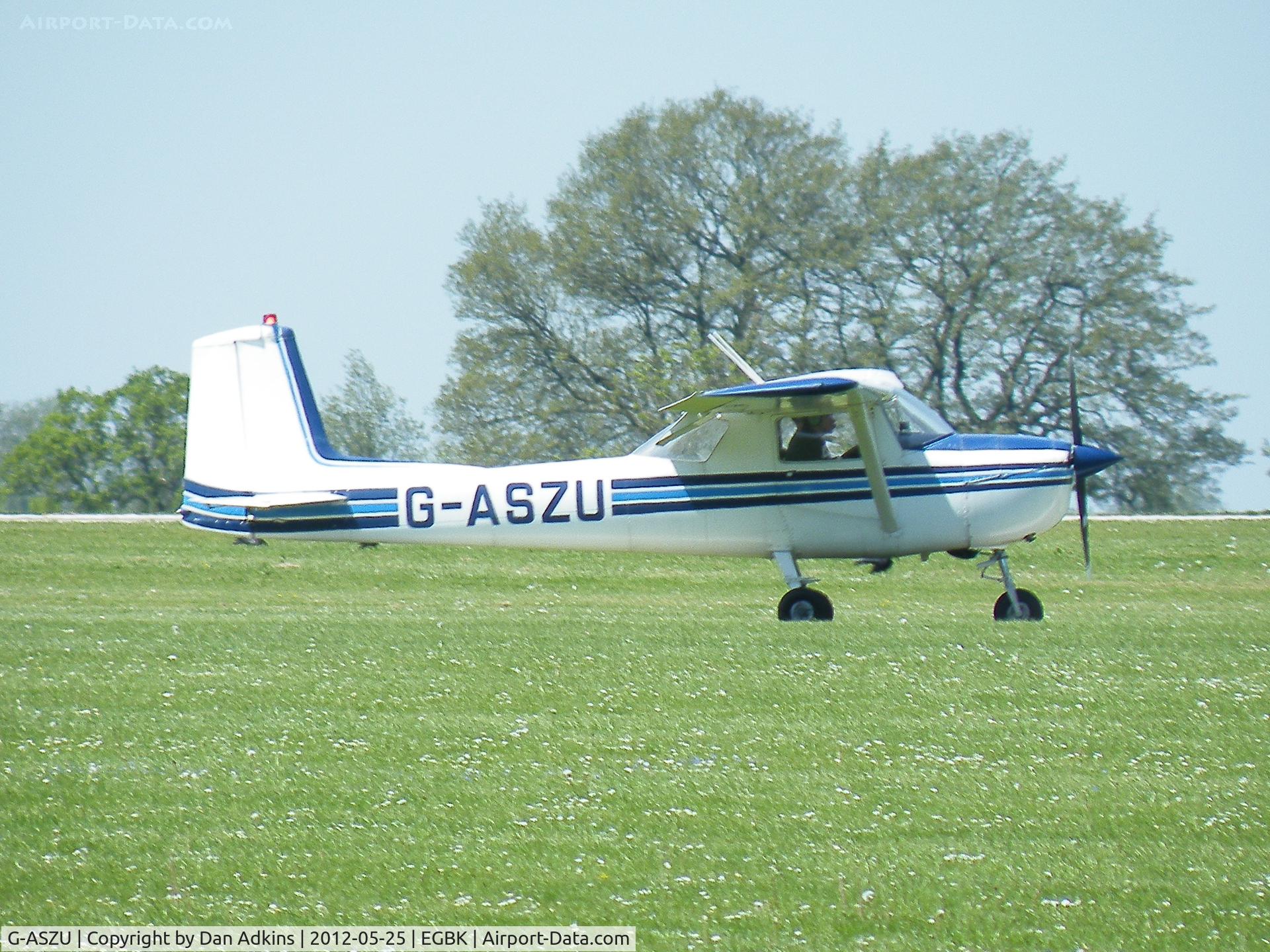 G-ASZU, 1965 Cessna 150E C/N 150-61152, Cessna 150E G-ASZU arrives at the AeroExpo event at Sywell Aerodrome, Northamptonshire, UK, 25th May 2012.