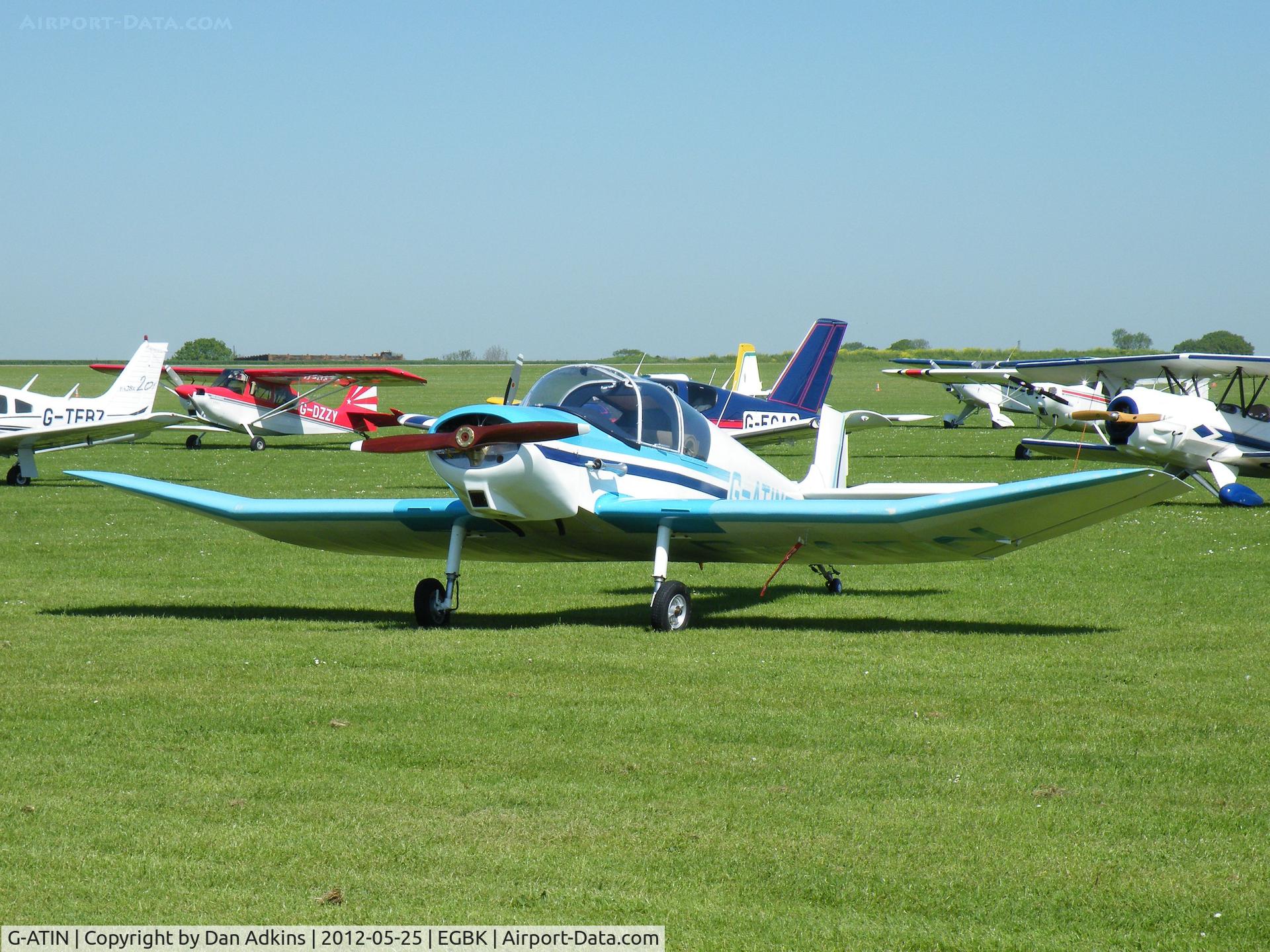 G-ATIN, 1956 SAN Jodel D-117 C/N 437, G-ATIN parked up at the AeroExpo event at Sywell Aerodrome, Northamptonshire, UK, 25th May 2012.