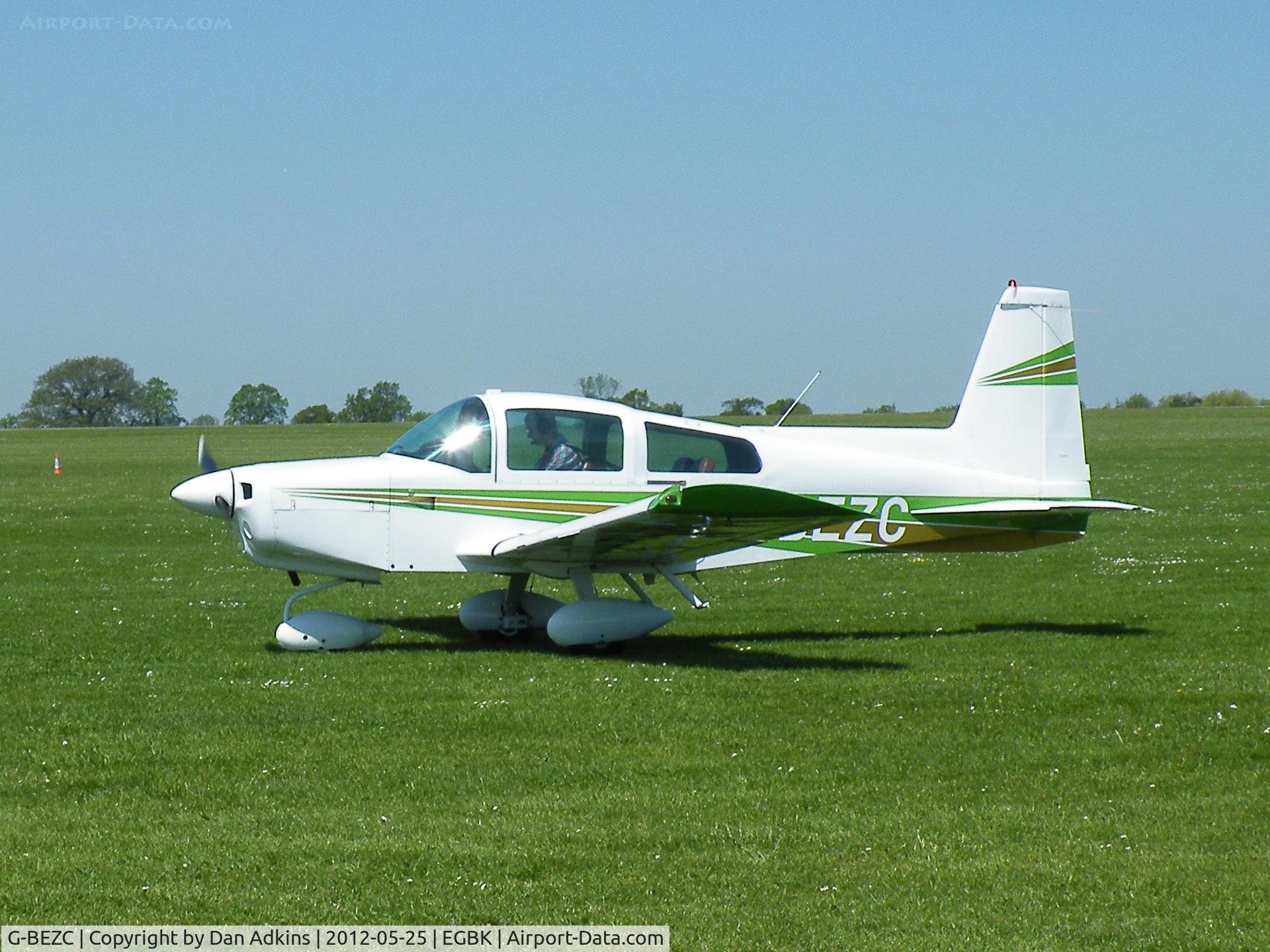 G-BEZC, 1974 Grumman American AA-5 Traveler C/N AA5-0493, G-BEZC prepares to take off at the AeroExpo event at Sywell Aerodrome, Northamptonshire, UK, 25th May 2012.