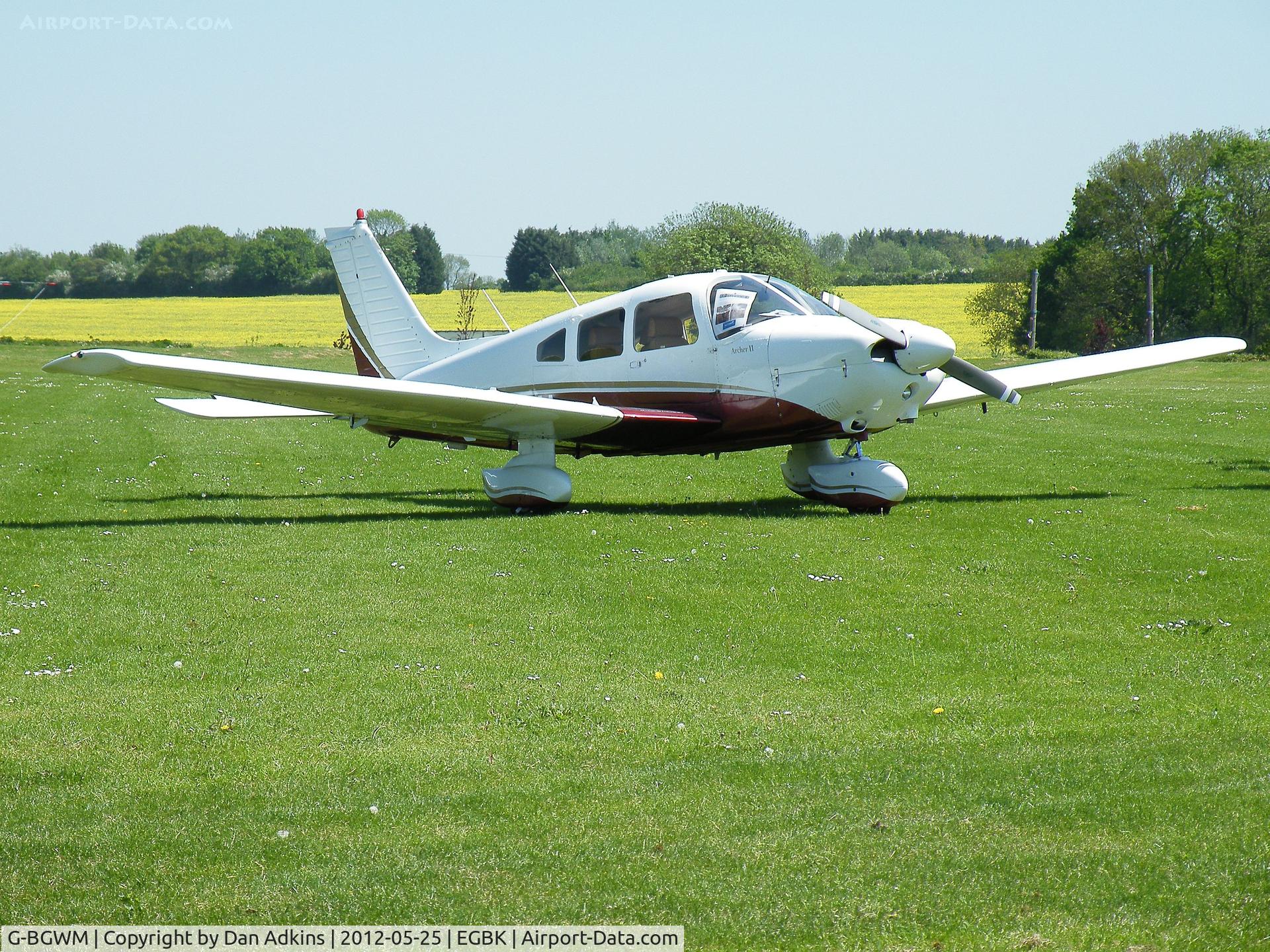 G-BGWM, 1979 Piper PA-28-181 Cherokee Archer II C/N 28-7990458, G-BGWM parked up at the AeroExpo event at Sywell Aerodrome, Northamptonshire, UK, 25th May 2012.