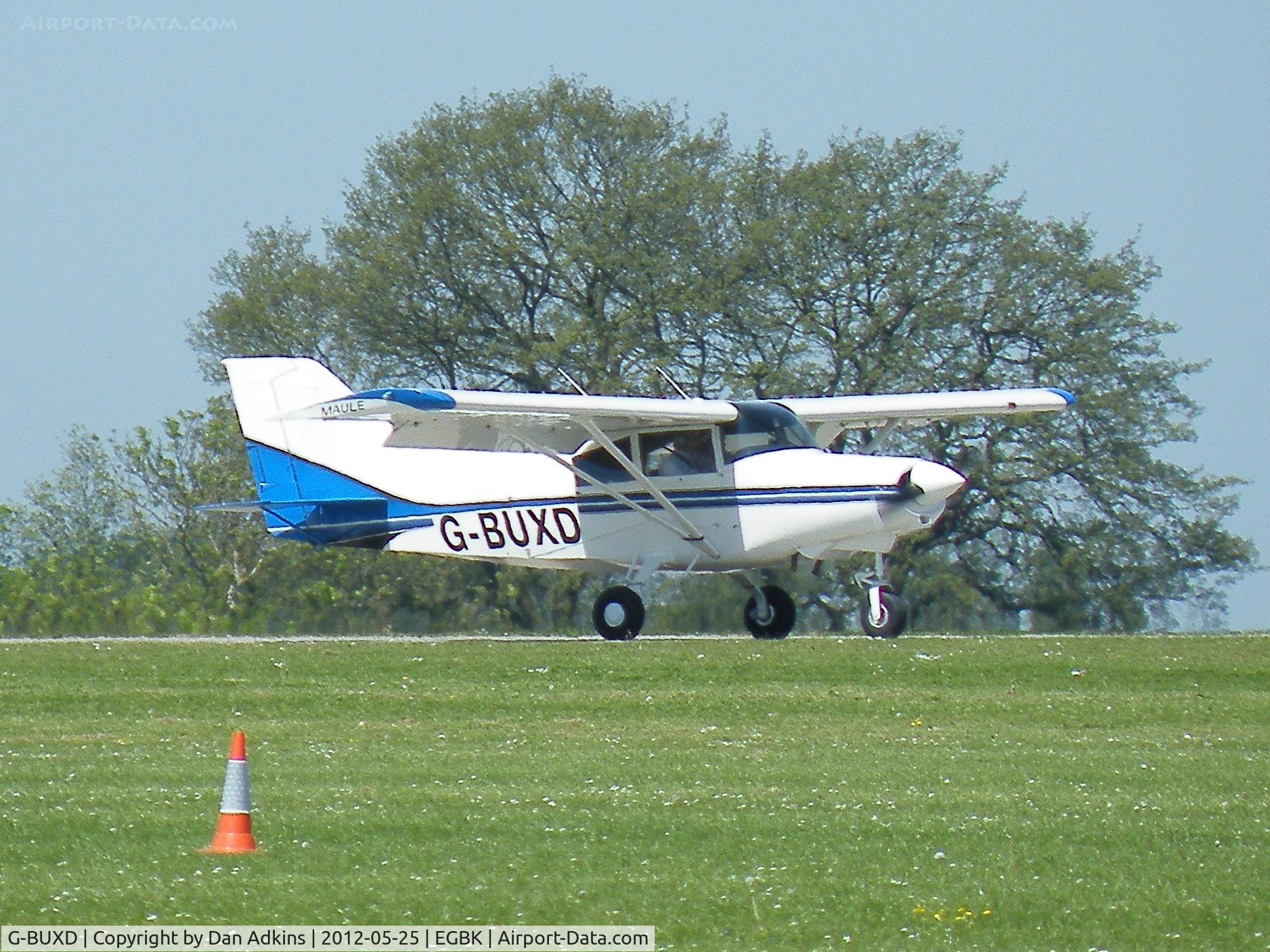 G-BUXD, 1993 Maule MXT-7-160 Super Rocket C/N 17001C, G-BUXD lands at the AeroExpo event at Sywell Aerodrome, Northamptonshire, UK, 25th May 2012.