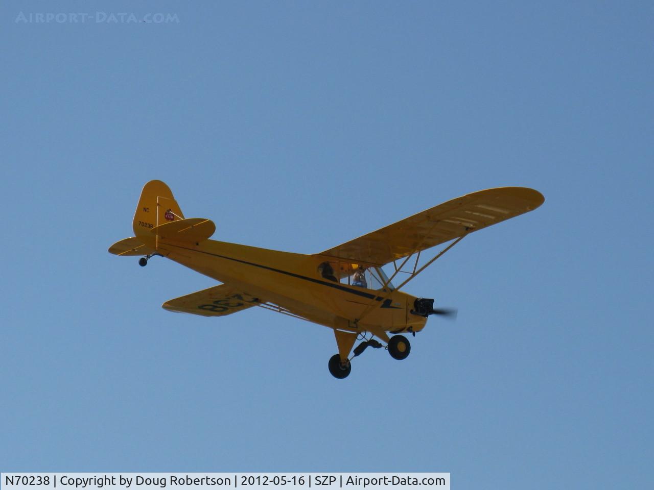N70238, 1946 Piper J3C-65 Cub C/N 17214, 1946 Piper J3C-65 CUB, Continental C85 85 Hp upgrade, on fianl Rwy 22