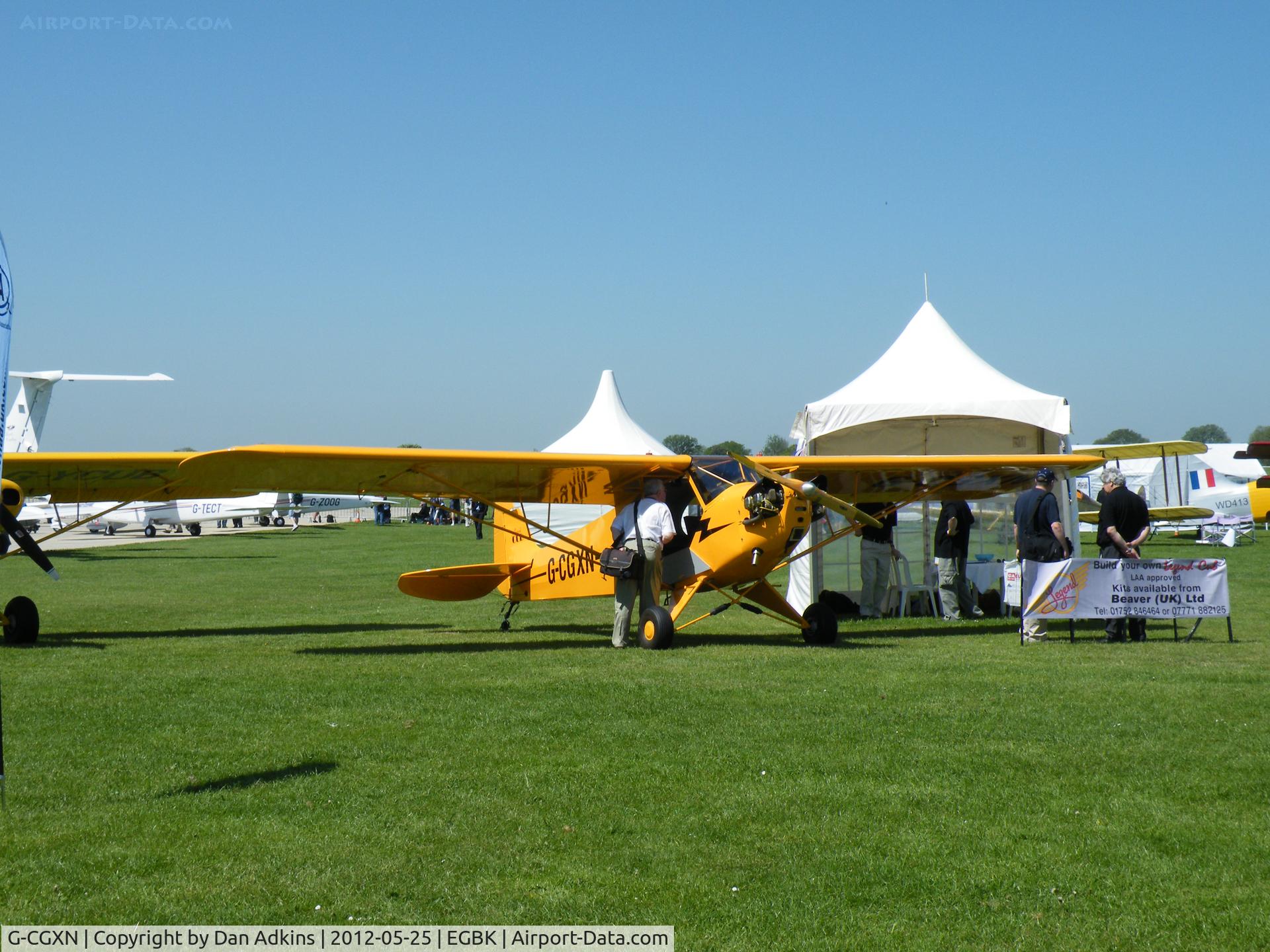 G-CGXN, 2011 American Legend AL3C-100 Cub C/N LAA 373-15028, G-CGXN displayed at the AeroExpo event at Sywell Aerodrome, Northamptonshire, UK, 25th May 2012.