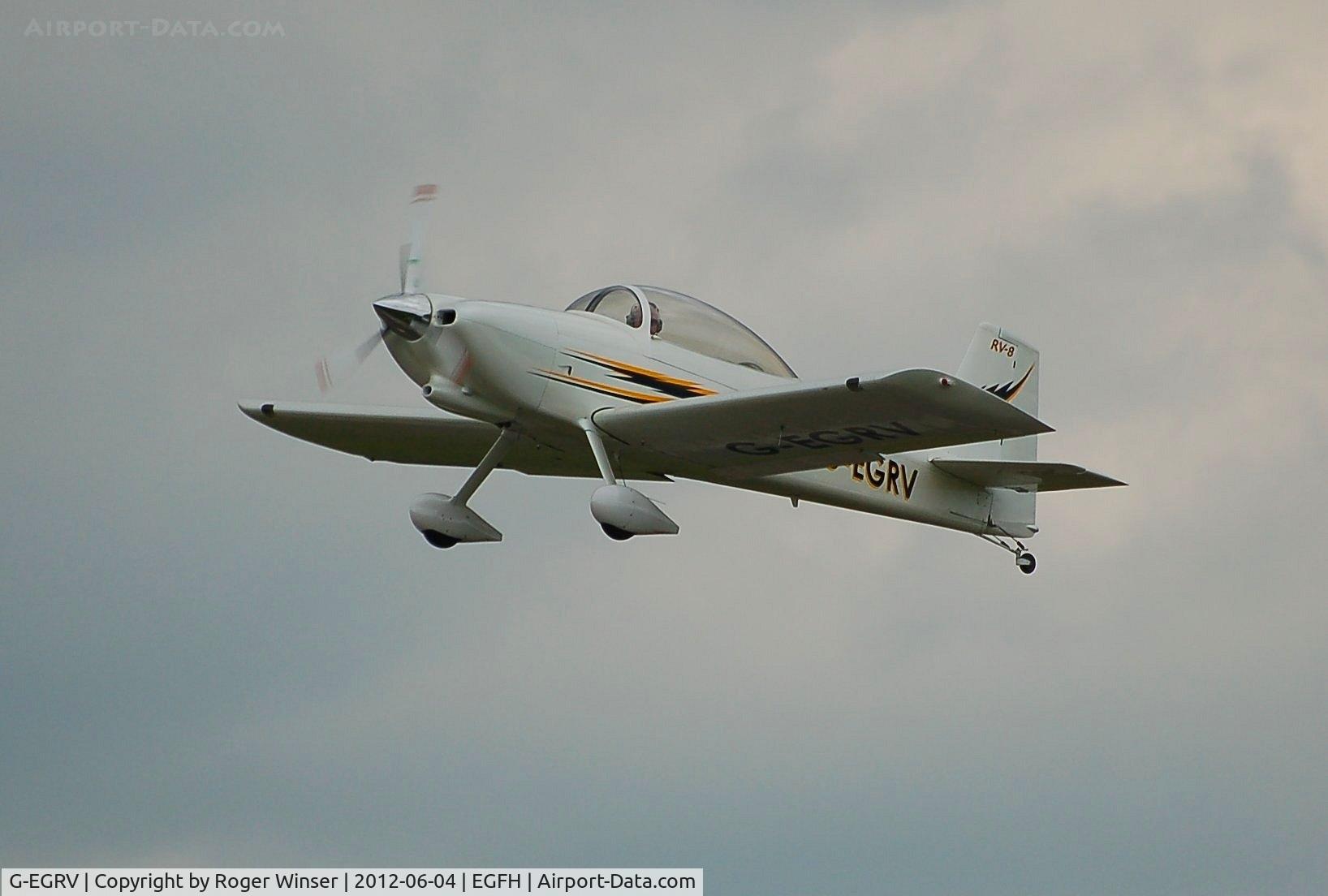 G-EGRV, 2007 Vans RV-8 C/N PFA 303-13639, Resident Vans departing Runway 22. Previously registered G-PHMG.