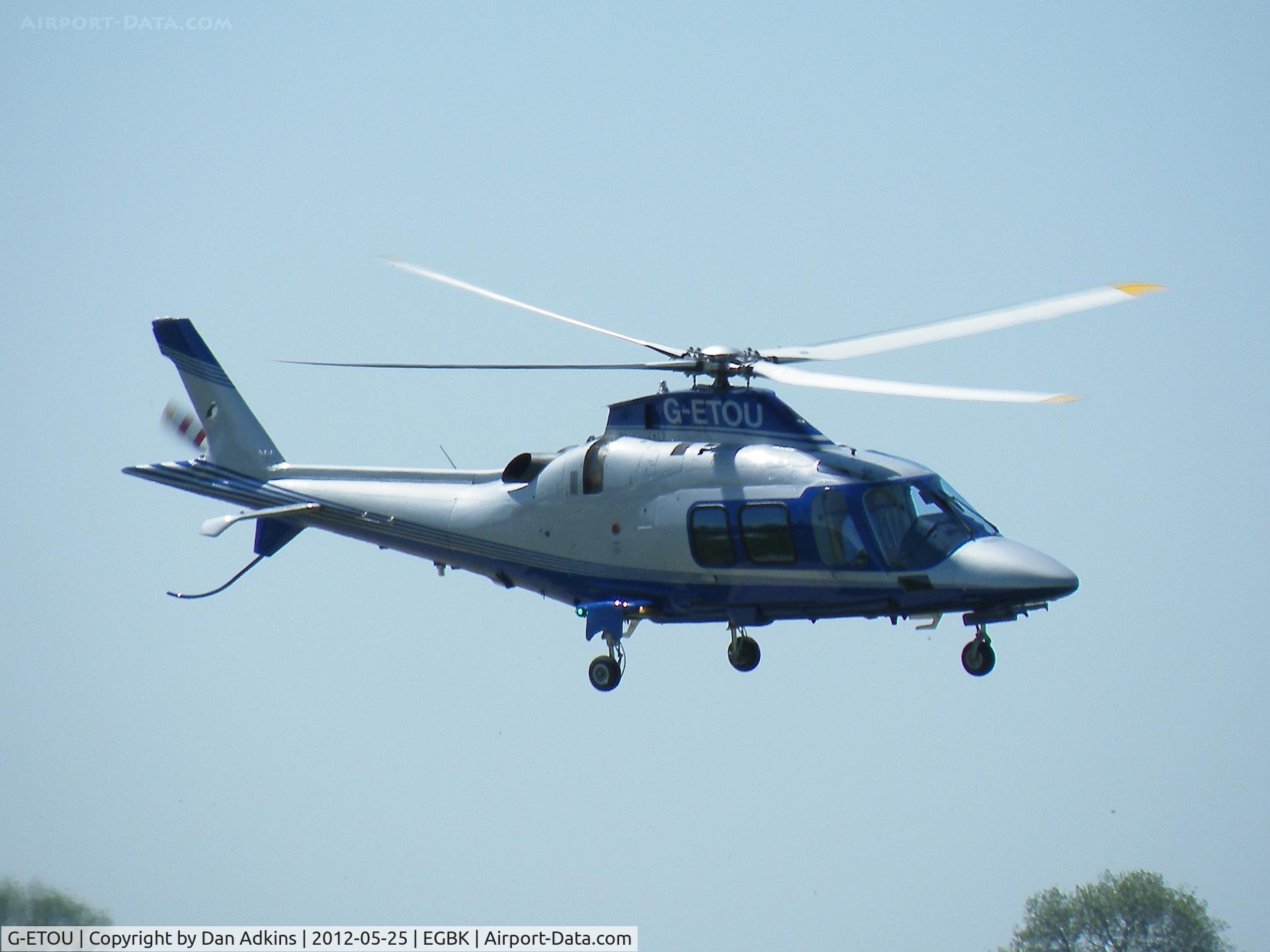 G-ETOU, 2006 Agusta A-109S Grand C/N 22028, G-ETOU takes flight at the AeroExpo event at Sywell Aerodrome, Northamptonshire, UK, 25th May 2012.