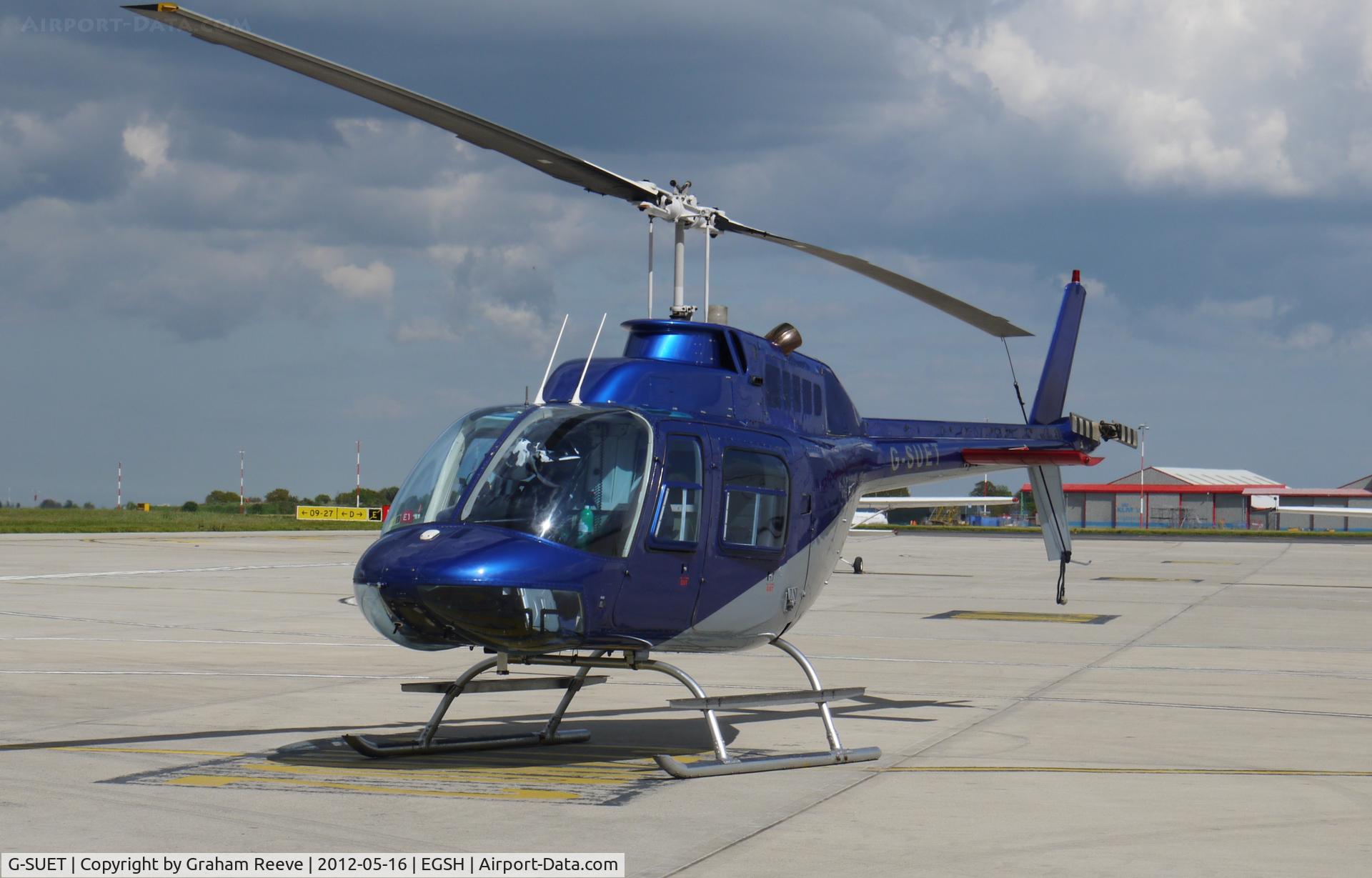 G-SUET, 1968 Bell 206B JetRanger II C/N 314, Parked at Norwich.