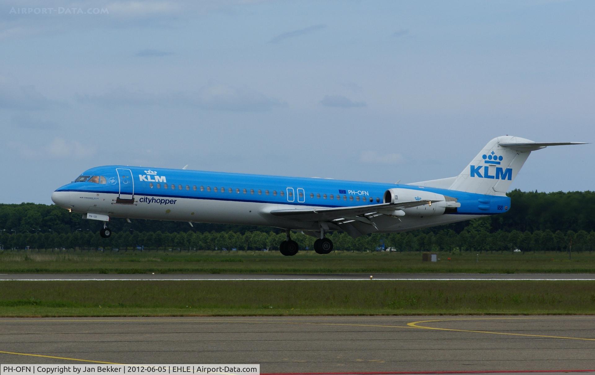 PH-OFN, 1993 Fokker 100 (F-28-0100) C/N 11477, It's last landing in KLM Livery (on Lelystad Airport). The plane will get a new livery by QAPS at Lelystad Airport