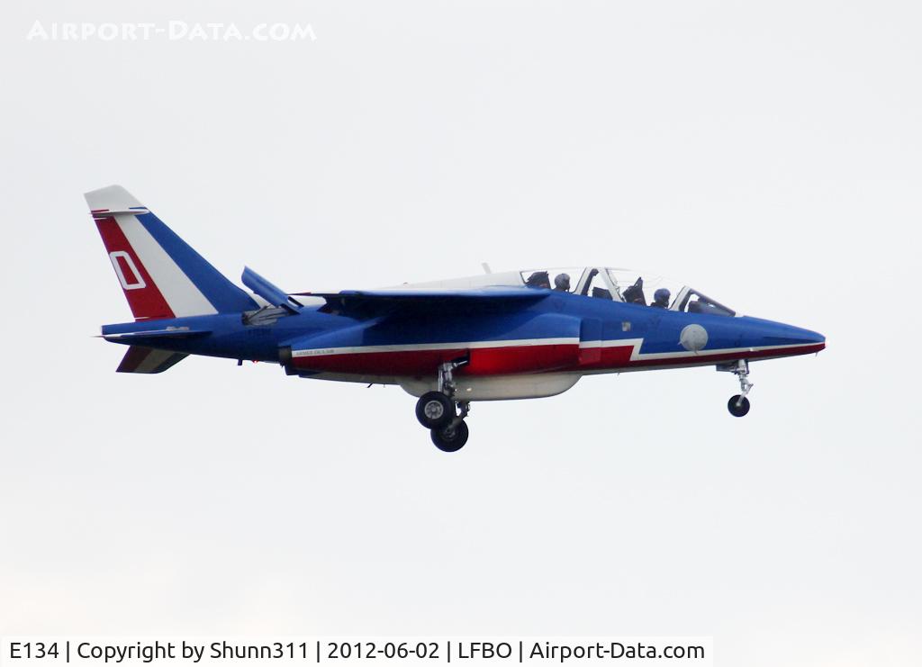 E134, Dassault-Dornier Alpha Jet E C/N E134, Landing rwy 14L for a special revenue flight over Toulouse Town...
