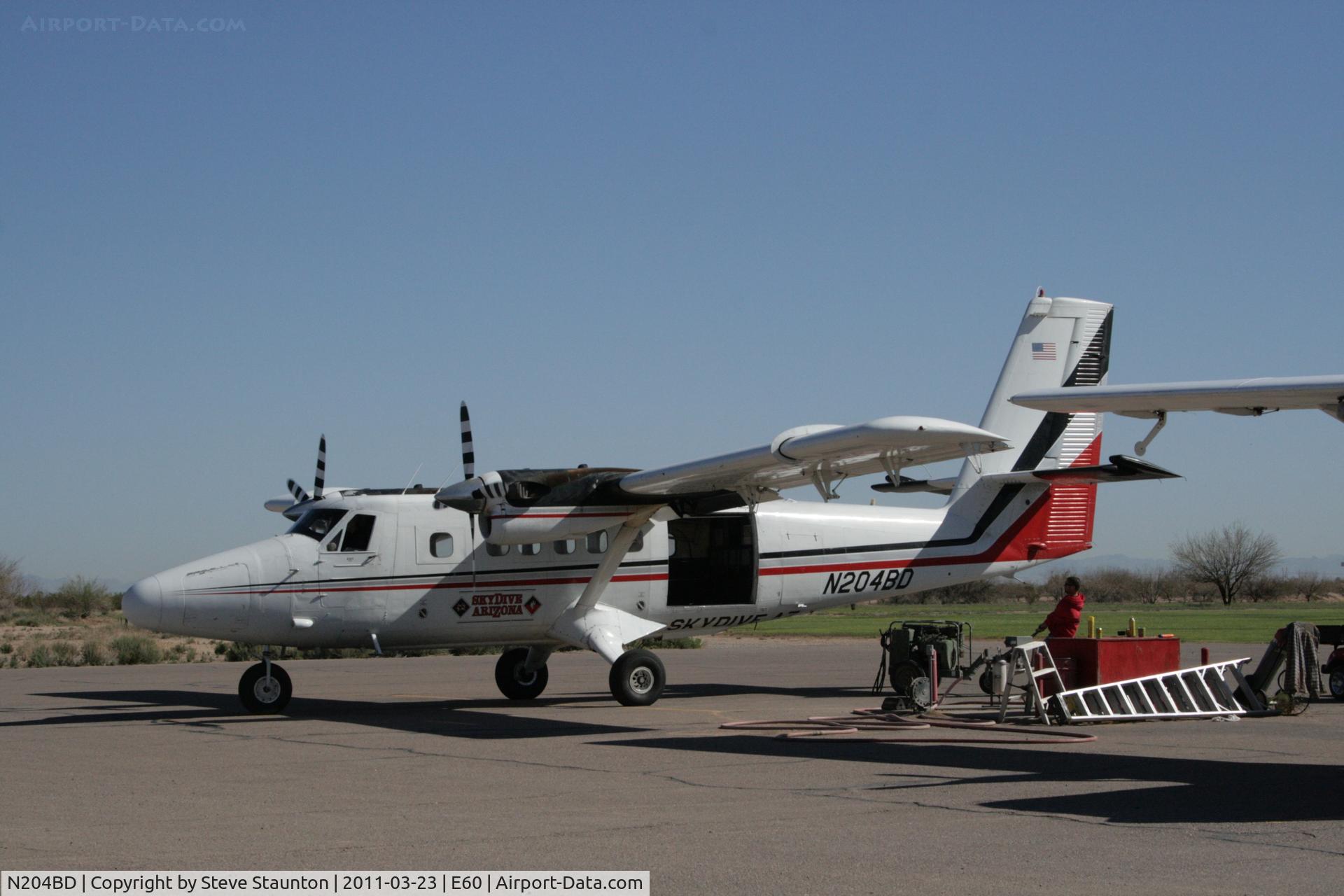 N204BD, 1969 De Havilland Canada DHC-6-200 Twin Otter C/N 204, Taken at Eloy Airport, in March 2011 whilst on an Aeroprint Aviation tour