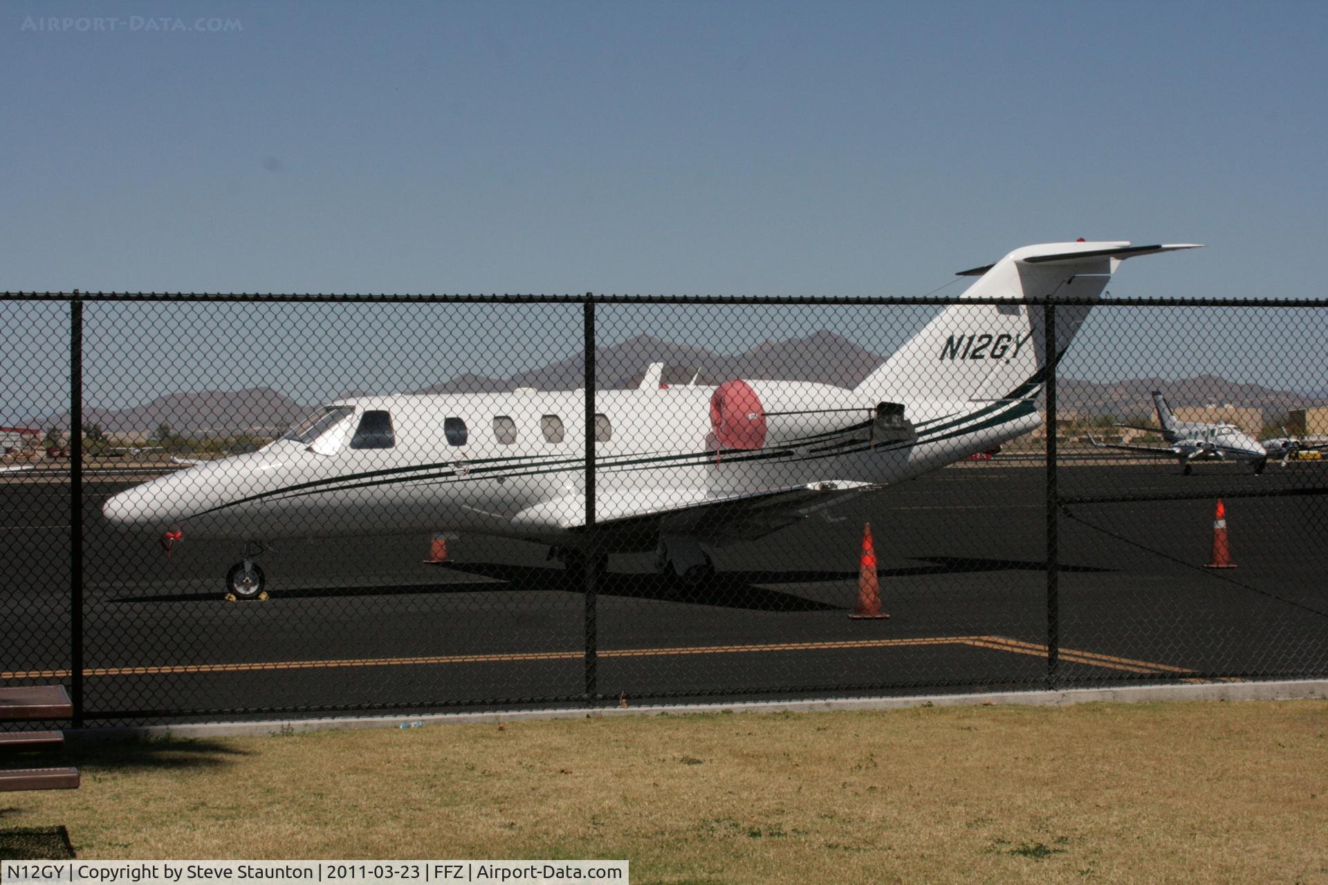 N12GY, 2000 Cessna 525 C/N 525-0374, Taken at Falcon Field Airport, in March 2011 whilst on an Aeroprint Aviation tour