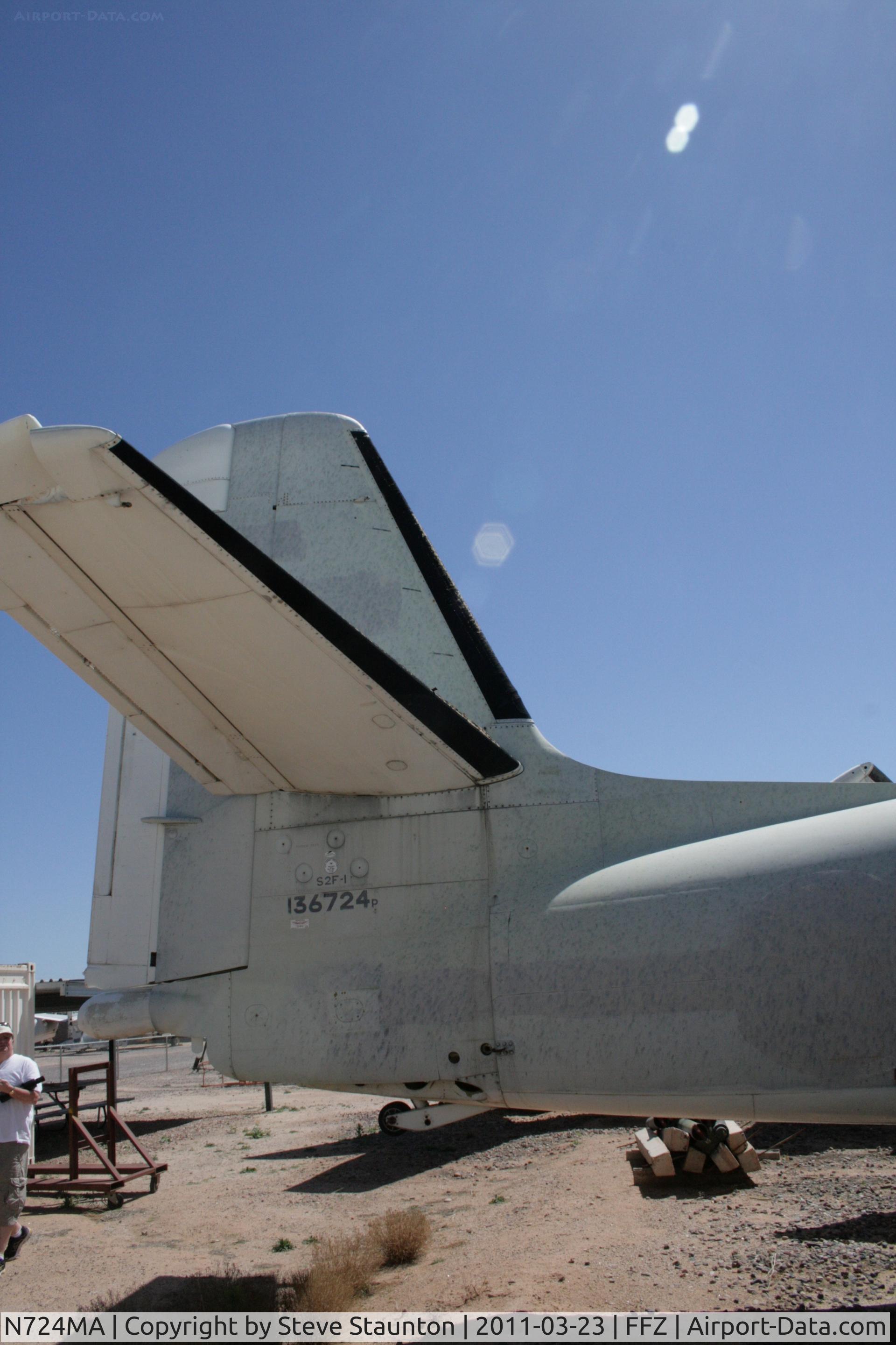 N724MA, Grumman S2F C/N 136724, Taken at Falcon Field Airport, in March 2011 whilst on an Aeroprint Aviation tour