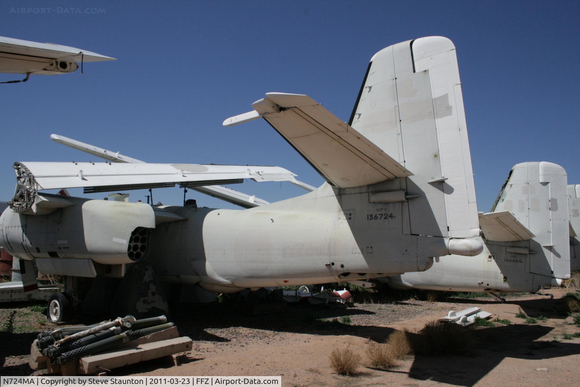 N724MA, Grumman S2F C/N 136724, Taken at Falcon Field Airport, in March 2011 whilst on an Aeroprint Aviation tour