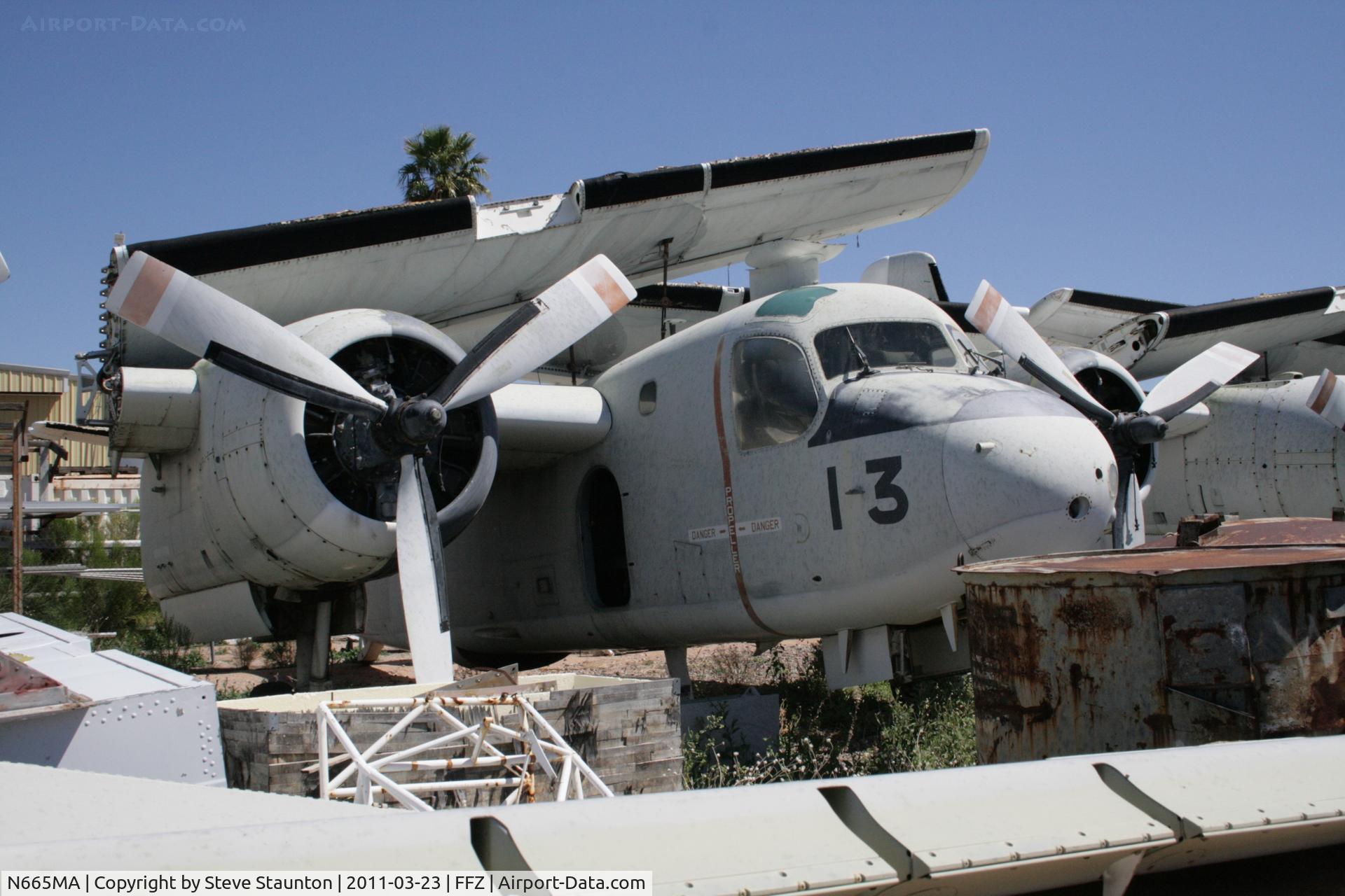N665MA, Grumman S2F-1 Tracker Tracker C/N 574, Taken at Falcon Field Airport, in March 2011 whilst on an Aeroprint Aviation tour