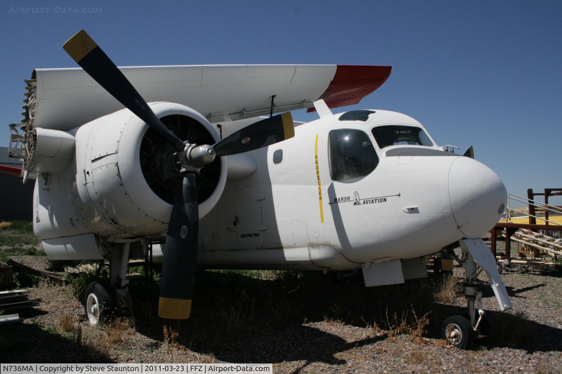 N736MA, 1958 Grumman S2F-1 Tracker C/N 645, Taken at Falcon Field Airport, in March 2011 whilst on an Aeroprint Aviation tour