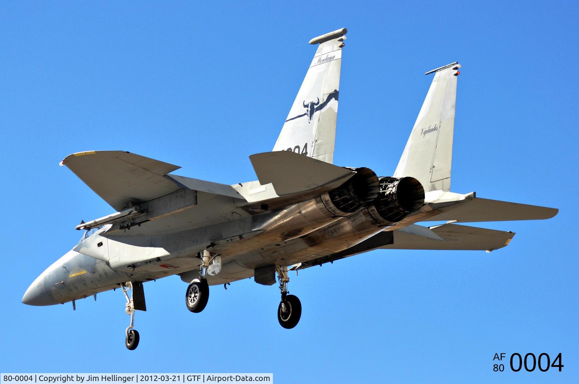 80-0004, 1980 McDonnell Douglas F-15C Eagle C/N 0638/C153, 120th Fighter Wing F-15C landing.