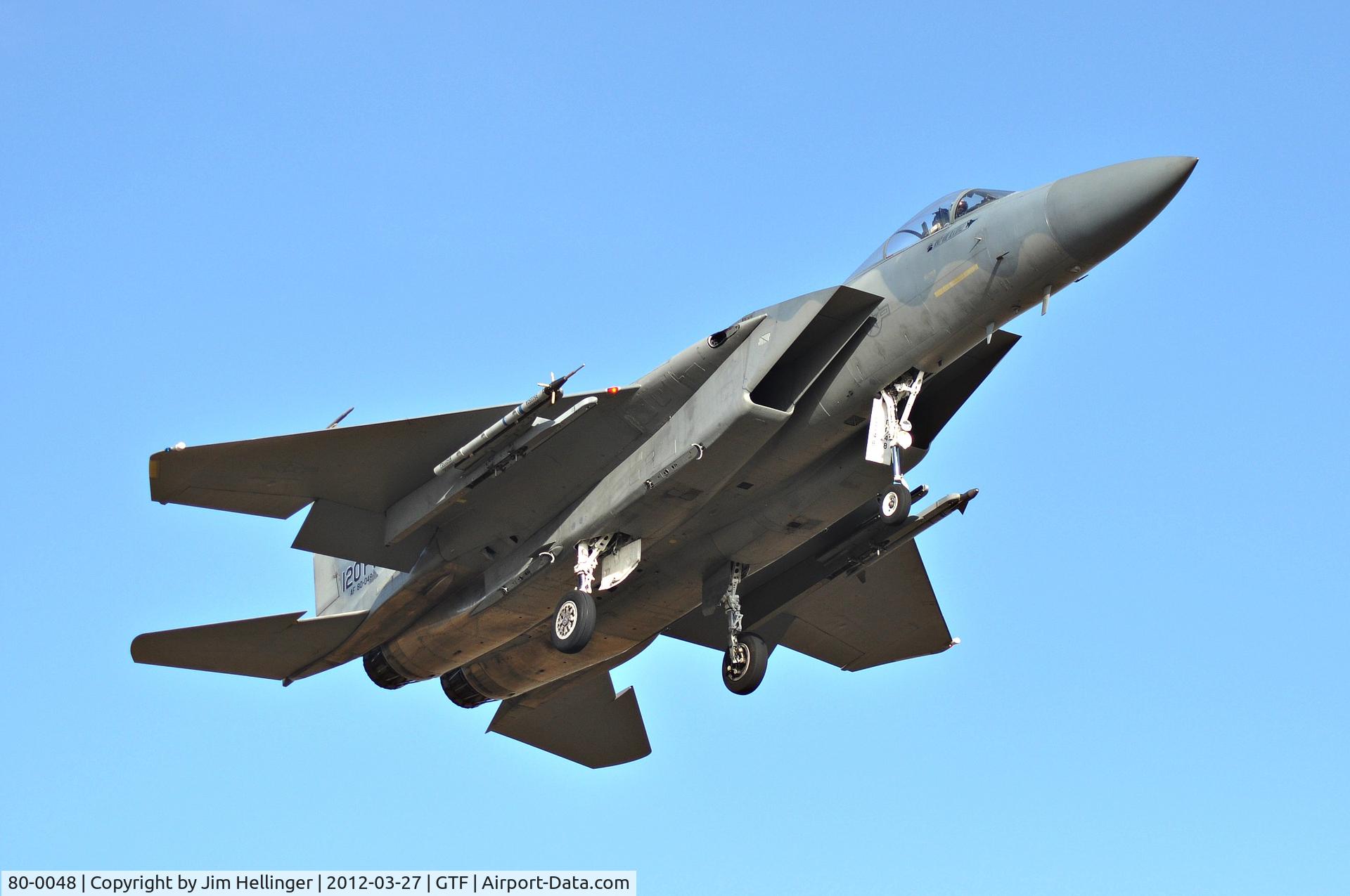 80-0048, 1980 McDonnell Douglas F-15C Eagle C/N 0721/C197, 120th Fighter Wing F-15C landing