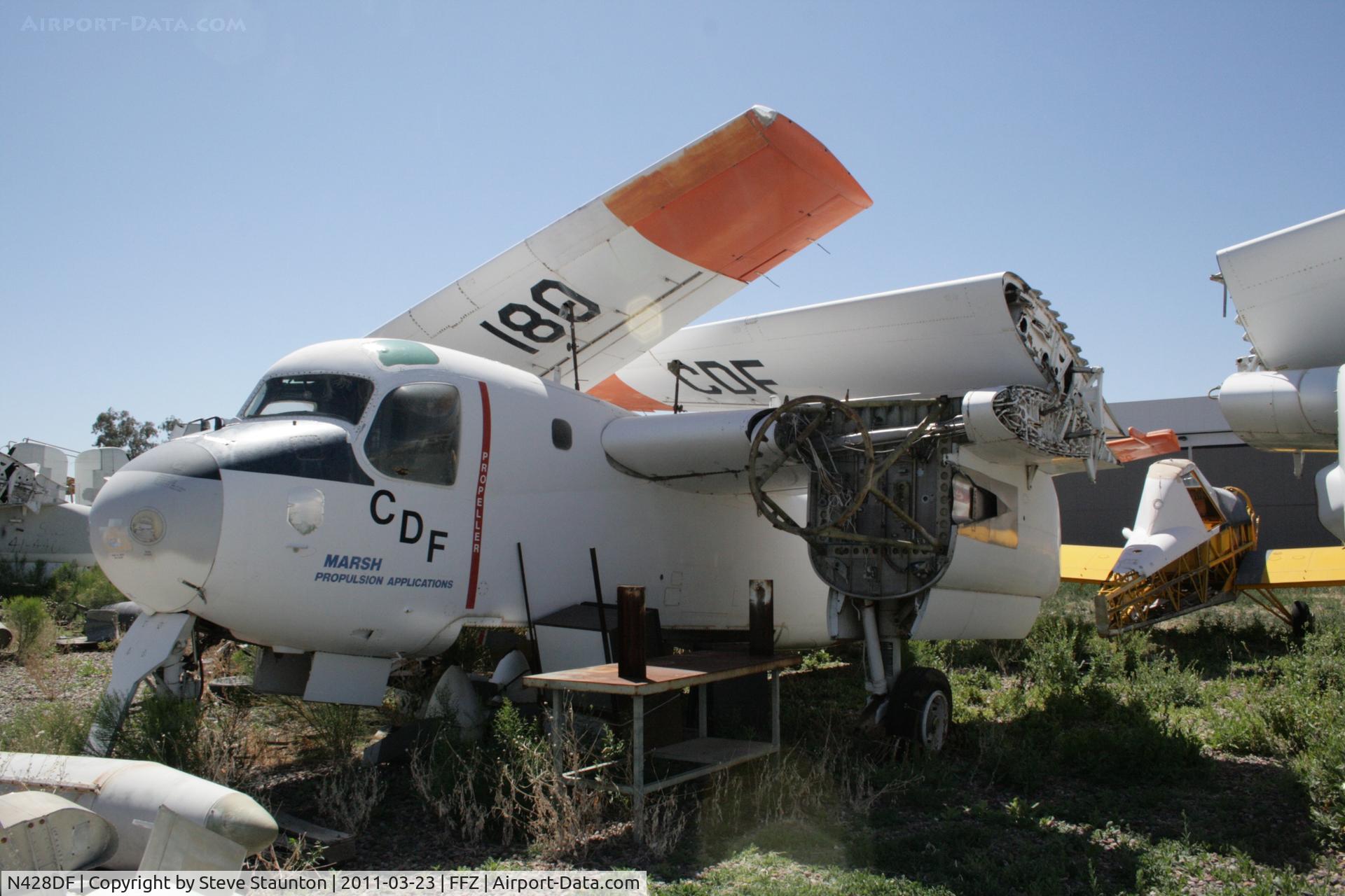 N428DF, Grumman TS-2A Tracker C/N 136726, Taken at Falcon Field Airport, in March 2011 whilst on an Aeroprint Aviation tour