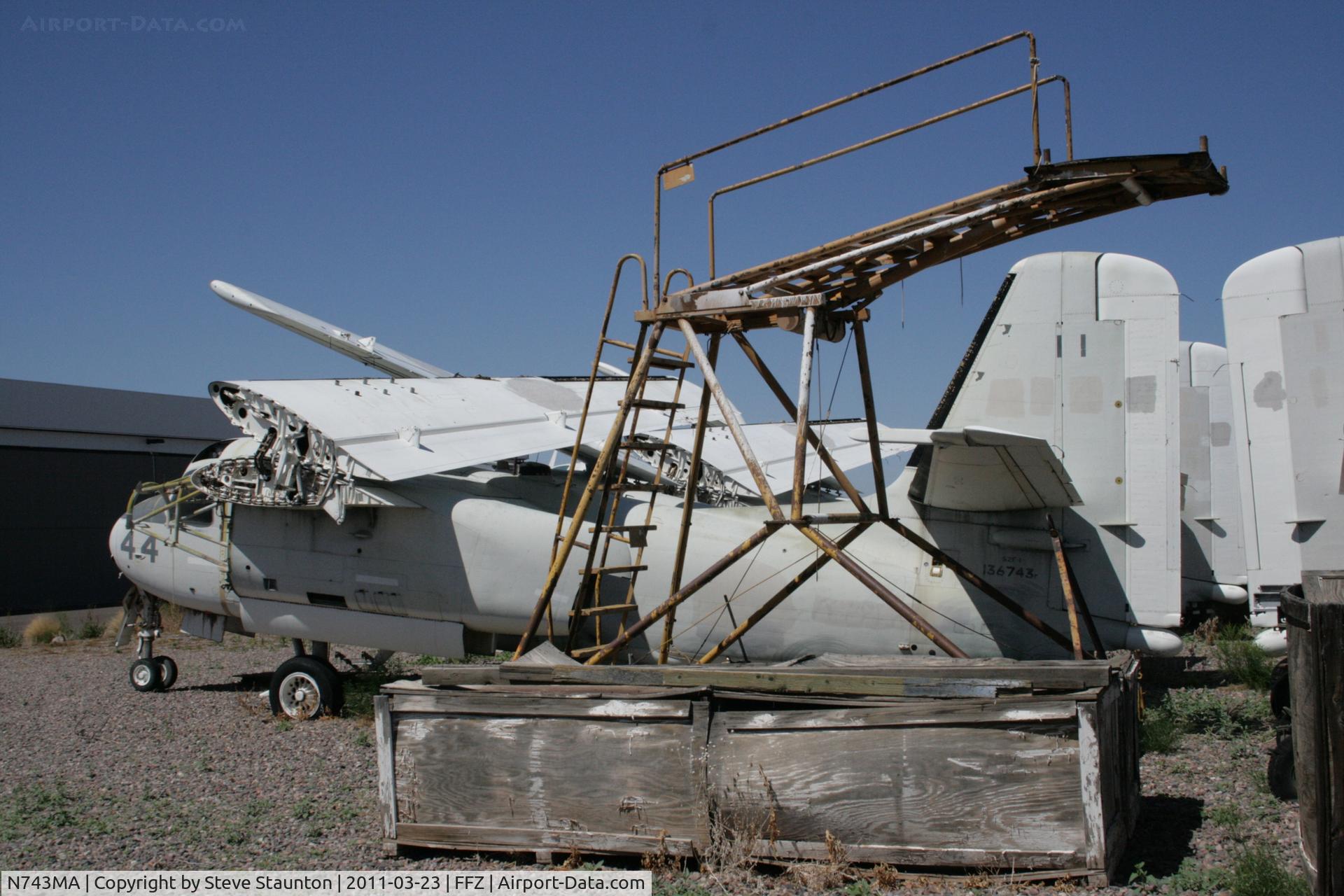 N743MA, Grumman S2F C/N 136743, Taken at Falcon Field Airport, in March 2011 whilst on an Aeroprint Aviation tour