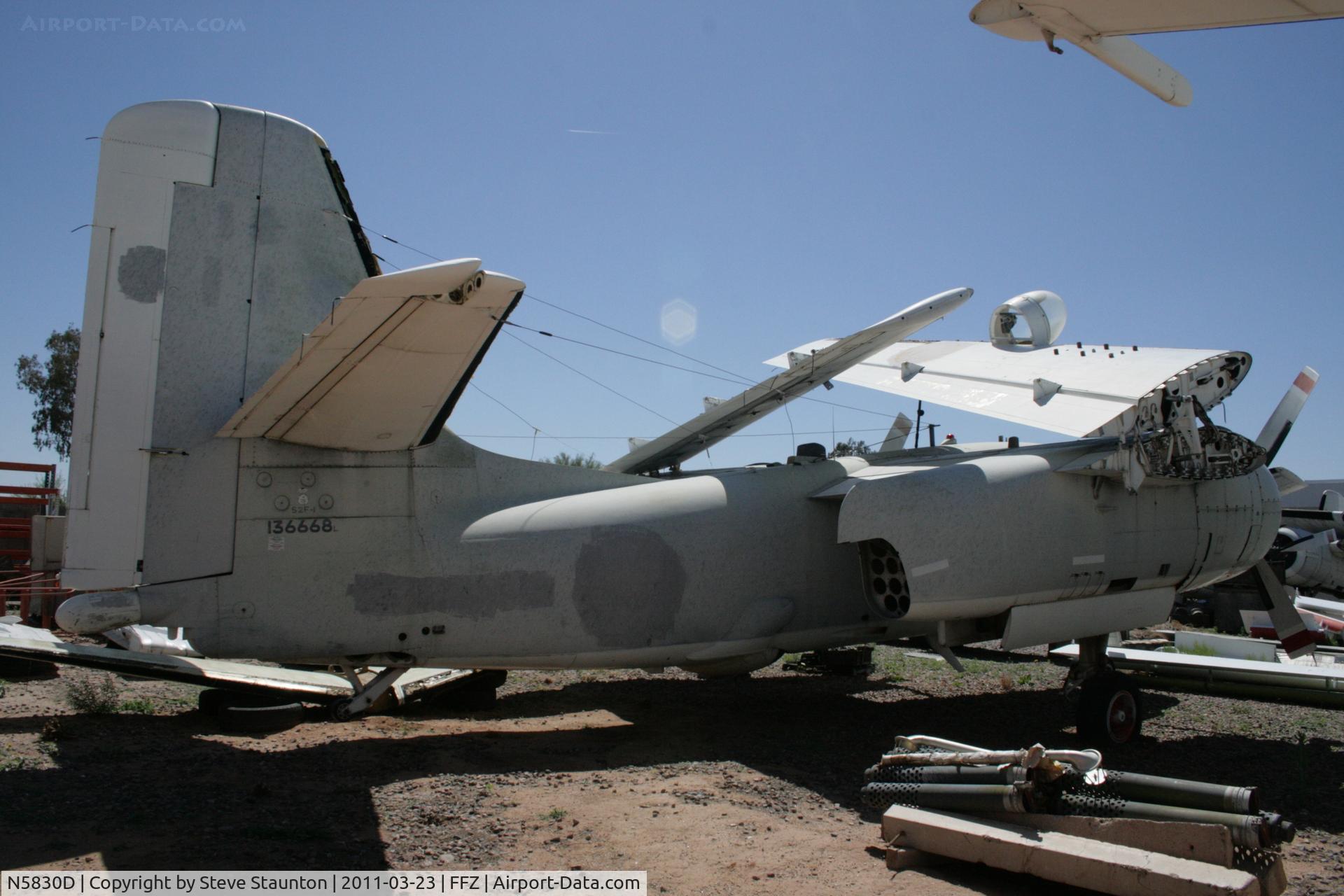 N5830D, Grumman S2F-1 Tracker C/N 577, Taken at Falcon Field Airport, in March 2011 whilst on an Aeroprint Aviation tour