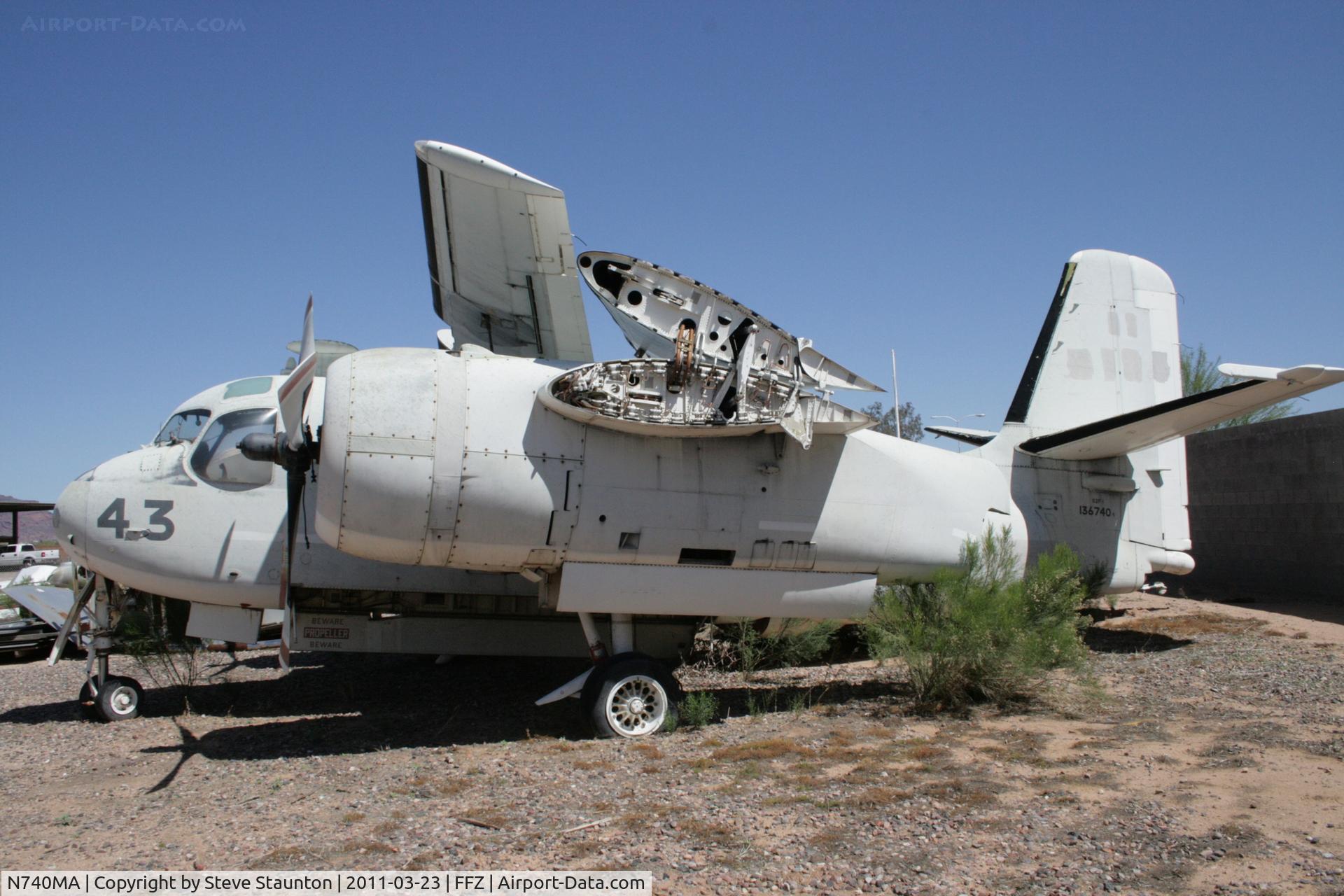 N740MA, Grumman S2F-1 Tracker C/N 649, Taken at Falcon Field Airport, in March 2011 whilst on an Aeroprint Aviation tour