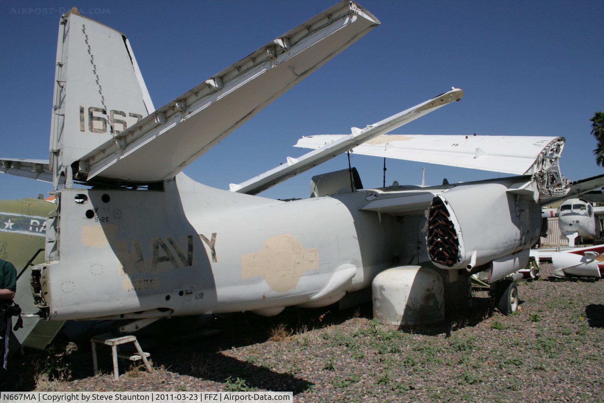 N667MA, Grumman S-2E C/N 151667, Taken at Falcon Field Airport, in March 2011 whilst on an Aeroprint Aviation tour