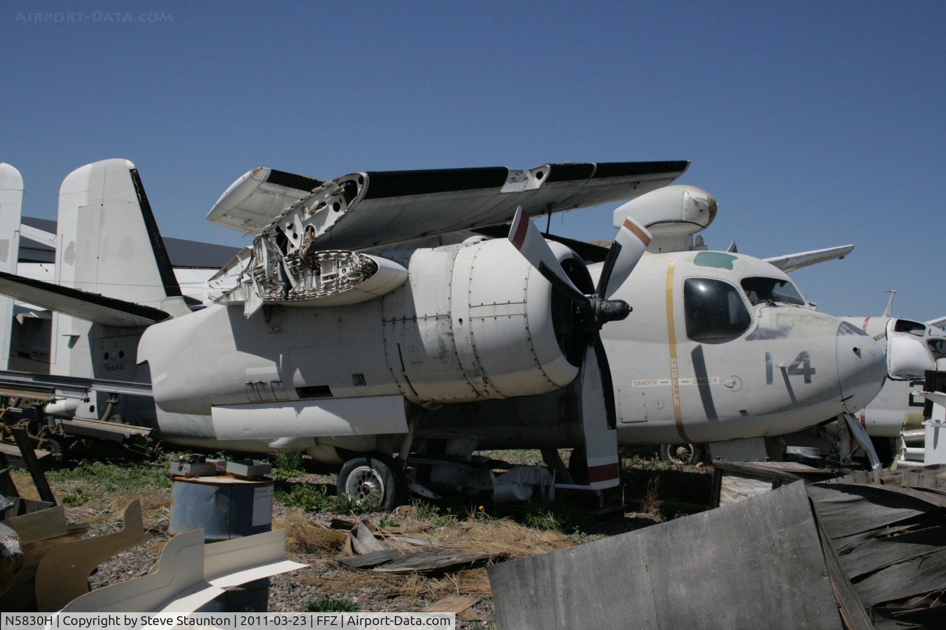N5830H, Grumman S2F-1 Tracker C/N 575, Taken at Falcon Field Airport, in March 2011 whilst on an Aeroprint Aviation tour