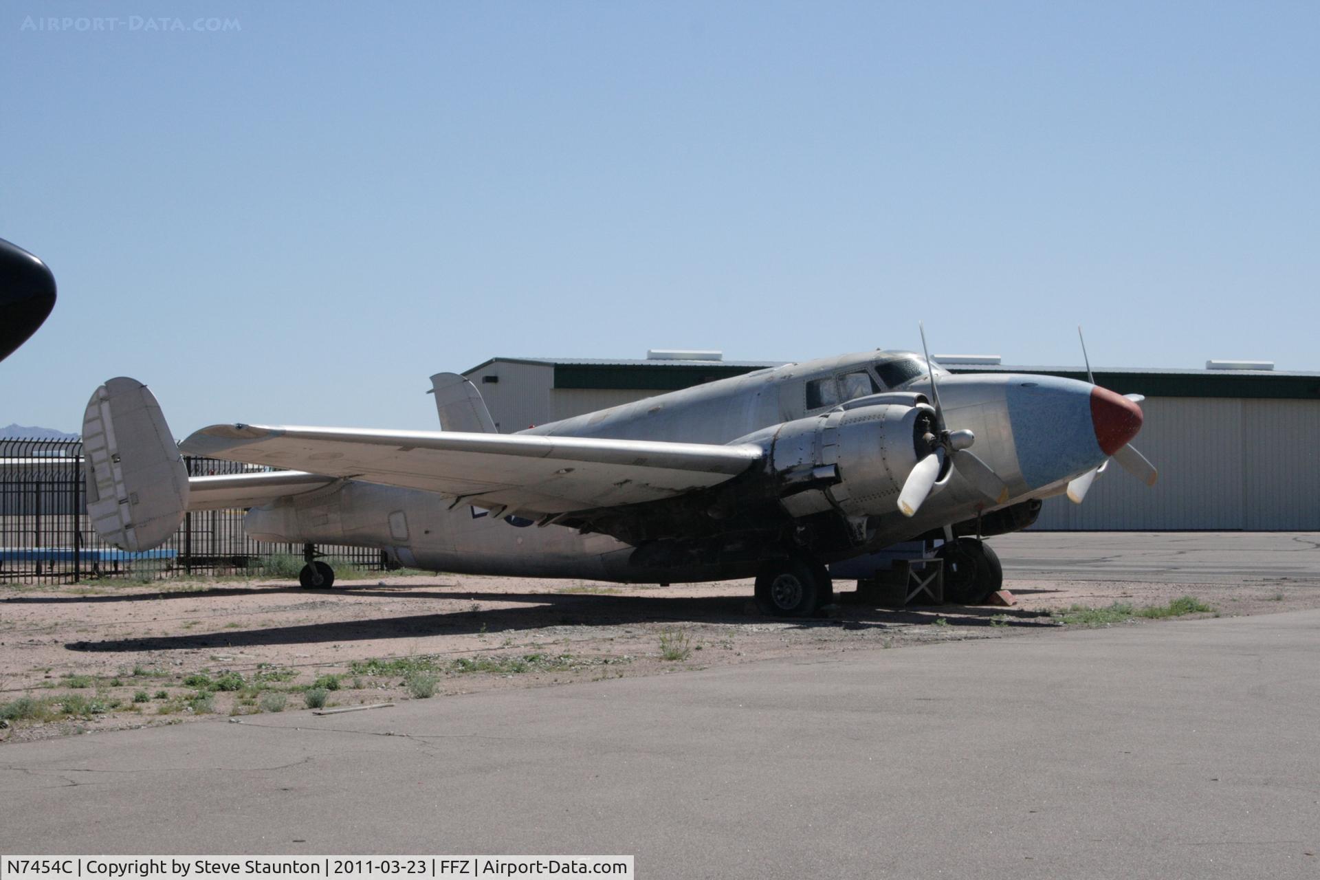N7454C, 1942 Lockheed PV-2 Harpoon C/N 15-1599, Taken at Falcon Field Airport, in March 2011 whilst on an Aeroprint Aviation tour